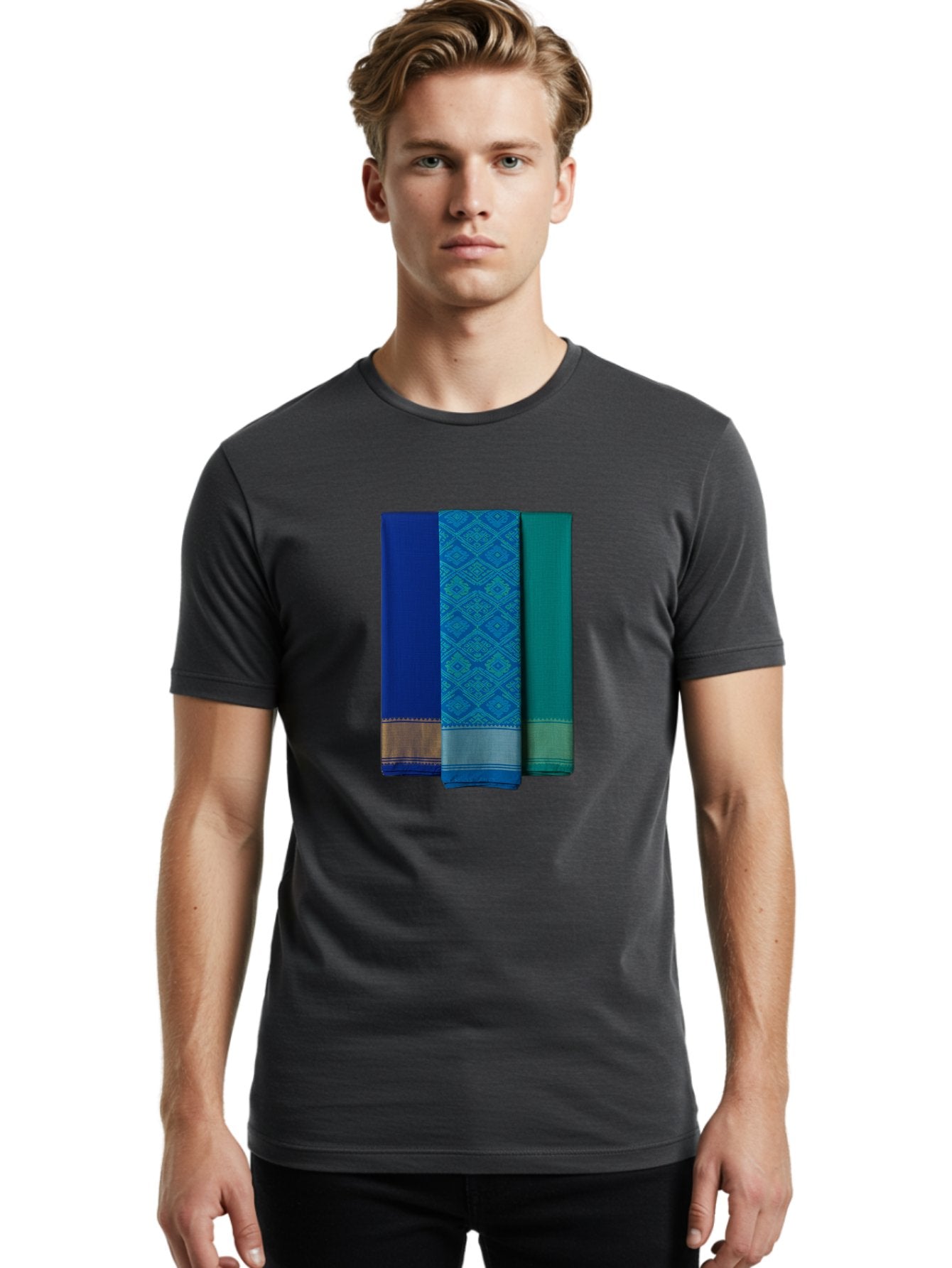 Blue-And-Teal-Sarees Men'S Graphic Tee, 100% Cotton, Comfortable Casual Summer Wear, Machine Washable, Vintage Camera, Old Camera, Antique Camera, Black Camera, Classic Photography, Photography Equipment, Nostalgic Device, Film Camera, Bag184 27