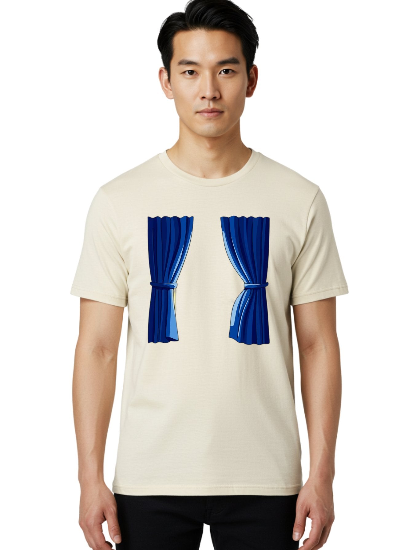 Blue-Curtains Men'S Graphic Tee, 100% Cotton, Comfortable Casual Summer Wear, Machine Washable, Vintage Camera, Old Camera, Antique Camera, Black Camera, Classic Photography, Photography Equipment, Nostalgic Device, Film Camera, Camera Art Bag190 29