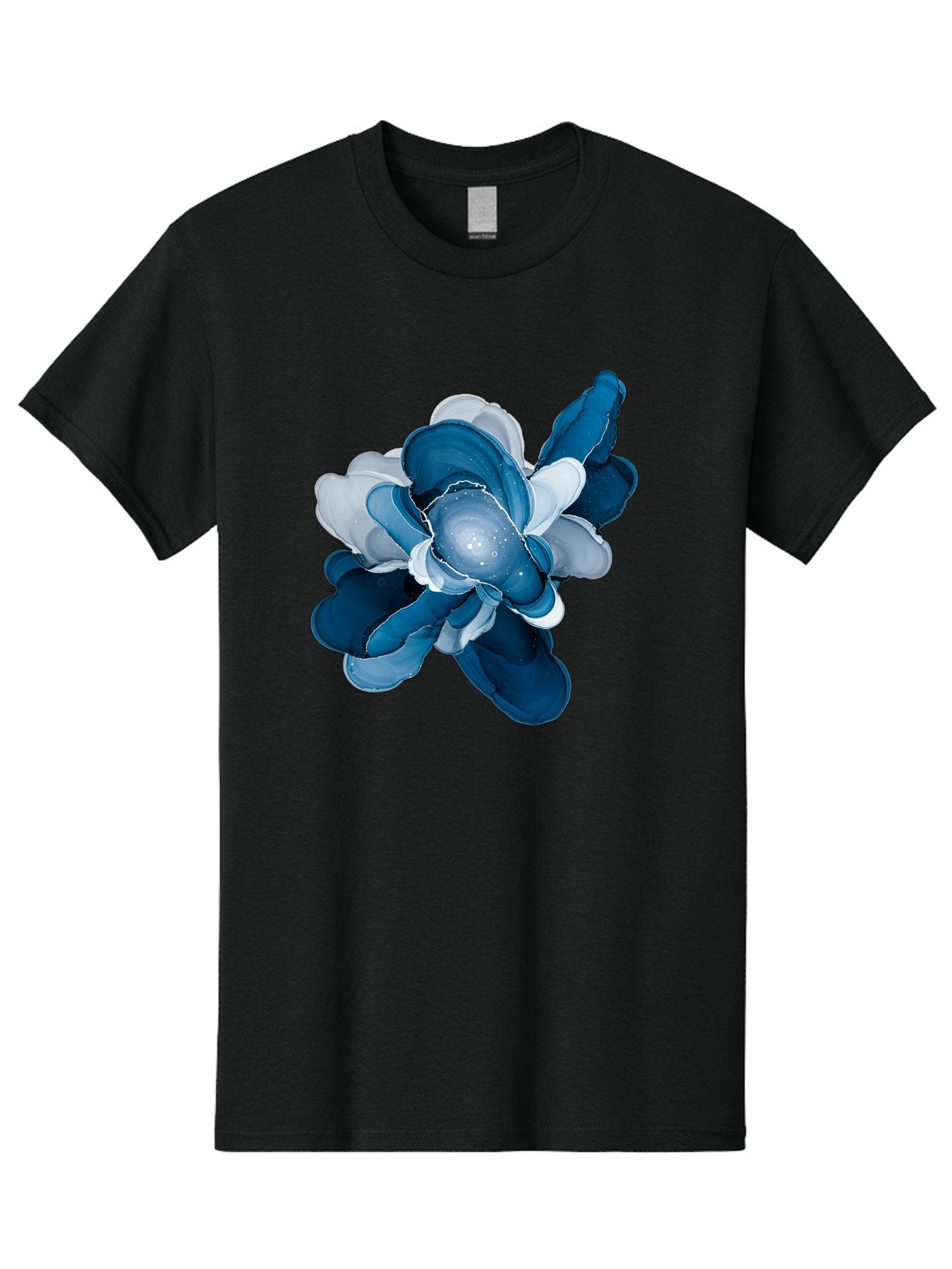 Blue-Digital-Flower Men'S Graphic Tee, 100% Cotton, Comfortable Casual Summer Wear, Machine Washable, Vintage Camera, Old Camera, Antique Camera, Black Camera, Classic Photography, Photography Equipment, Nostalgic Device, Film Camera, Bag191 13