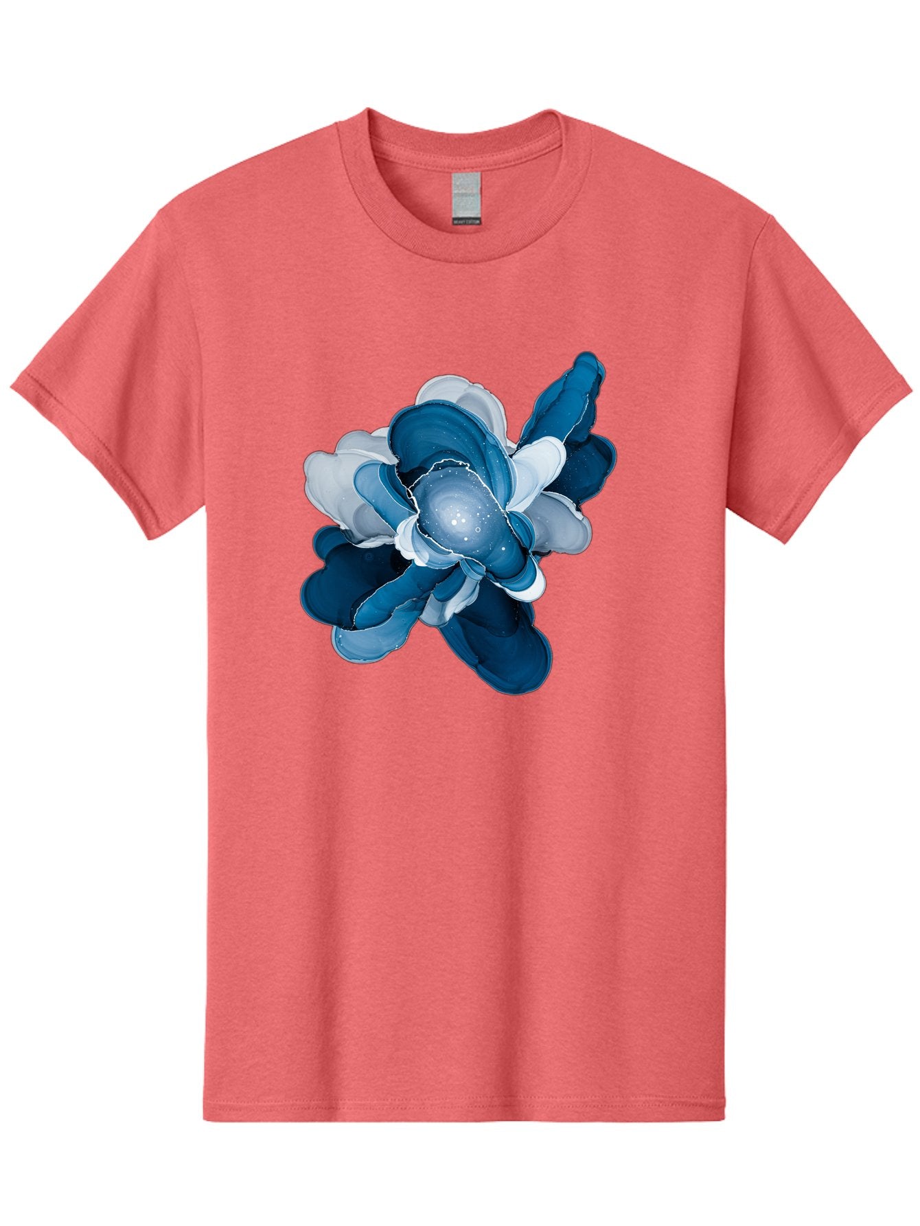 Blue-Digital-Flower Men'S Graphic Tee, 100% Cotton, Comfortable Casual Summer Wear, Machine Washable, Vintage Camera, Old Camera, Antique Camera, Black Camera, Classic Photography, Photography Equipment, Nostalgic Device, Film Camera, Bag191 8