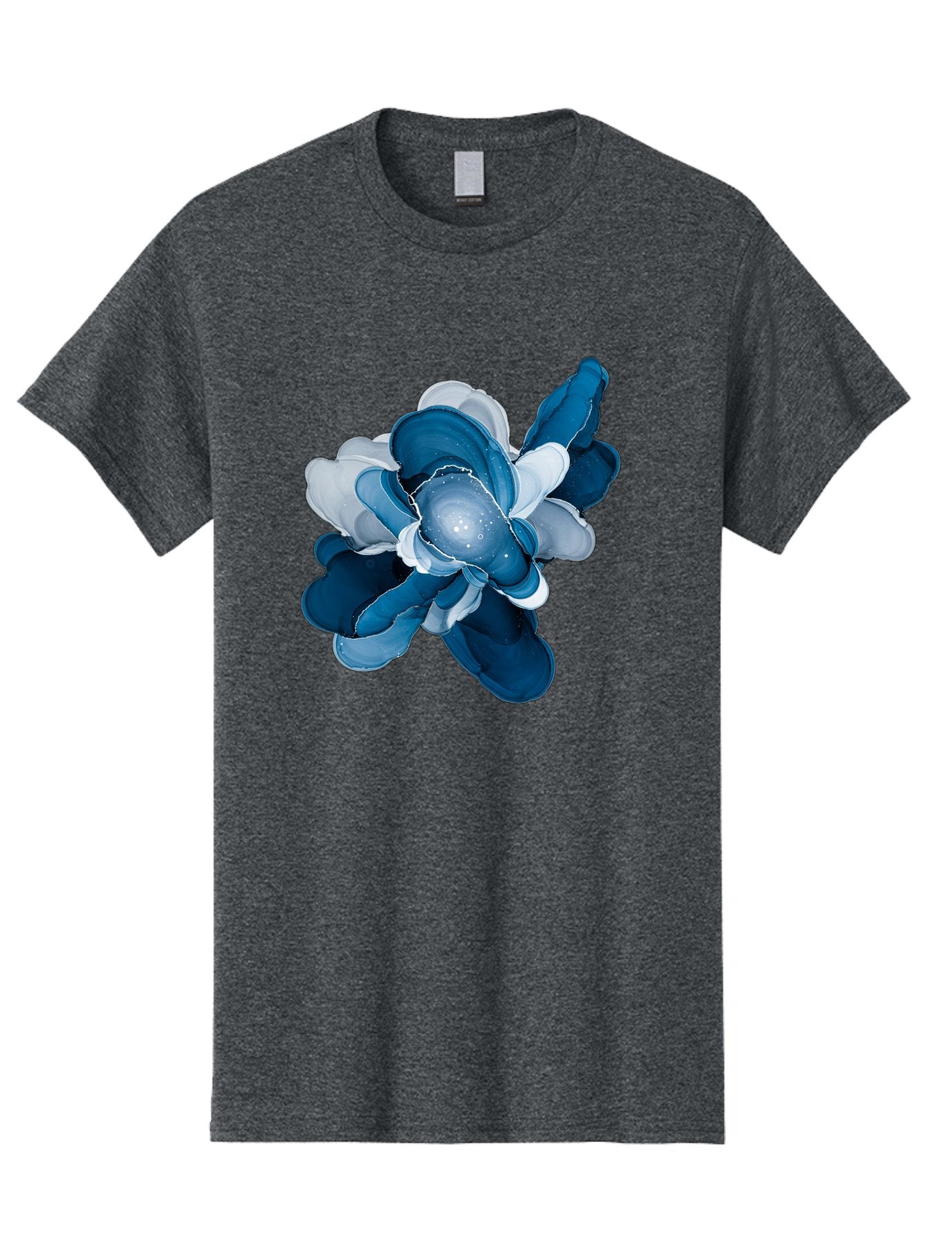 Blue-Digital-Flower Men'S Graphic Tee, 100% Cotton, Comfortable Casual Summer Wear, Machine Washable, Vintage Camera, Old Camera, Antique Camera, Black Camera, Classic Photography, Photography Equipment, Nostalgic Device, Film Camera, Bag191 7