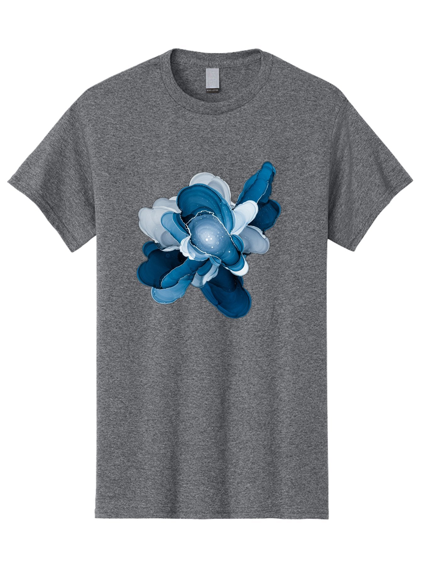 Blue-Digital-Flower Men'S Graphic Tee, 100% Cotton, Comfortable Casual Summer Wear, Machine Washable, Vintage Camera, Old Camera, Antique Camera, Black Camera, Classic Photography, Photography Equipment, Nostalgic Device, Film Camera, Bag191 11
