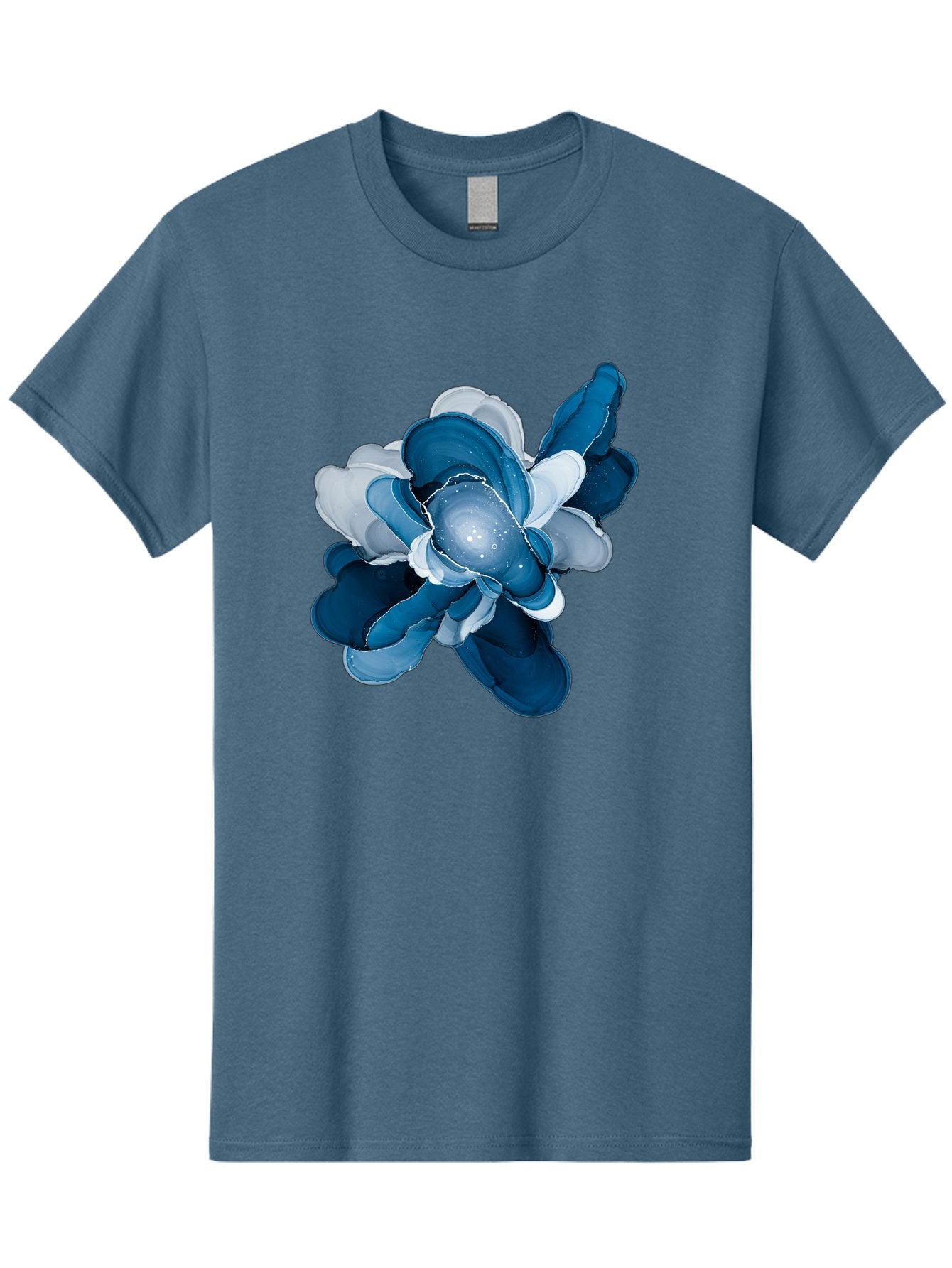 Blue-Digital-Flower Men'S Graphic Tee, 100% Cotton, Comfortable Casual Summer Wear, Machine Washable, Vintage Camera, Old Camera, Antique Camera, Black Camera, Classic Photography, Photography Equipment, Nostalgic Device, Film Camera, Bag191 12