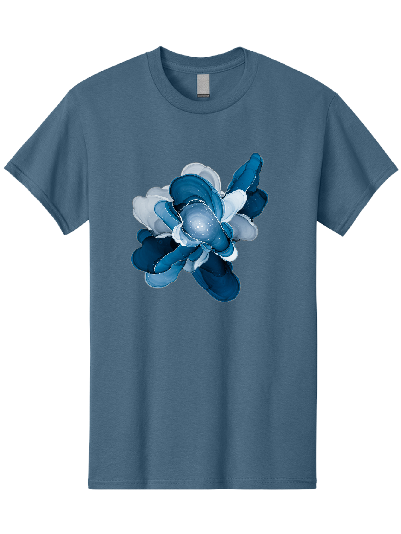 Blue-Digital-Flower Men'S Graphic Tee, 100% Cotton, Comfortable Casual Summer Wear, Machine Washable, Vintage Camera, Old Camera, Antique Camera, Black Camera, Classic Photography, Photography Equipment, Nostalgic Device, Film Camera, Bag191 3