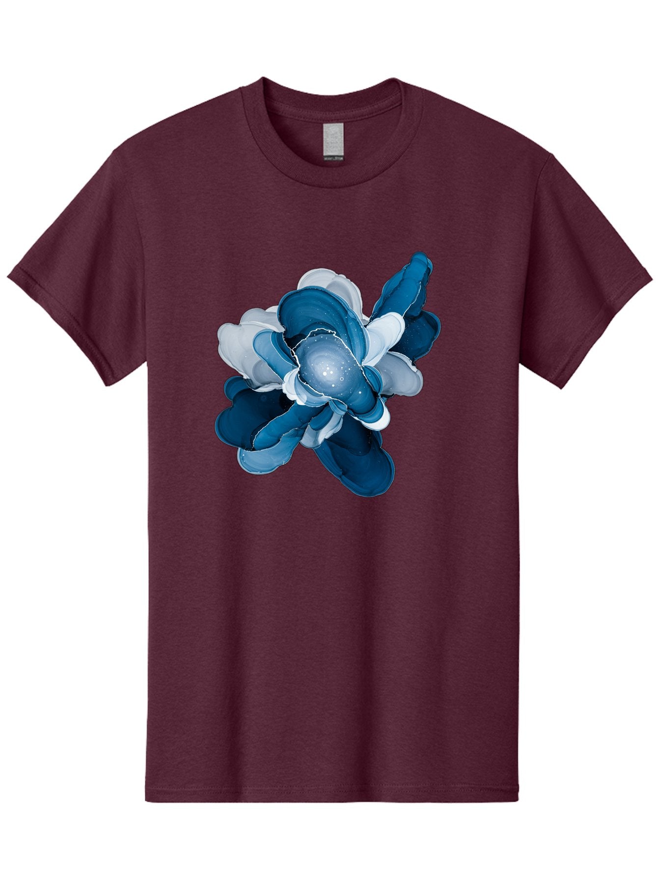 Blue-Digital-Flower Men'S Graphic Tee, 100% Cotton, Comfortable Casual Summer Wear, Machine Washable, Vintage Camera, Old Camera, Antique Camera, Black Camera, Classic Photography, Photography Equipment, Nostalgic Device, Film Camera, Bag191 9