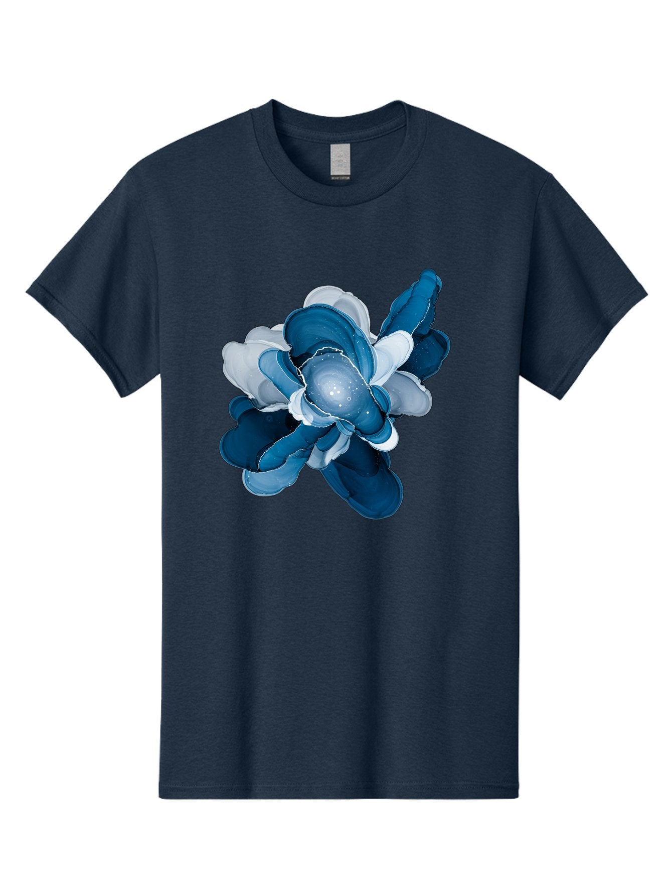 Blue-Digital-Flower Men'S Graphic Tee, 100% Cotton, Comfortable Casual Summer Wear, Machine Washable, Vintage Camera, Old Camera, Antique Camera, Black Camera, Classic Photography, Photography Equipment, Nostalgic Device, Film Camera, Bag191