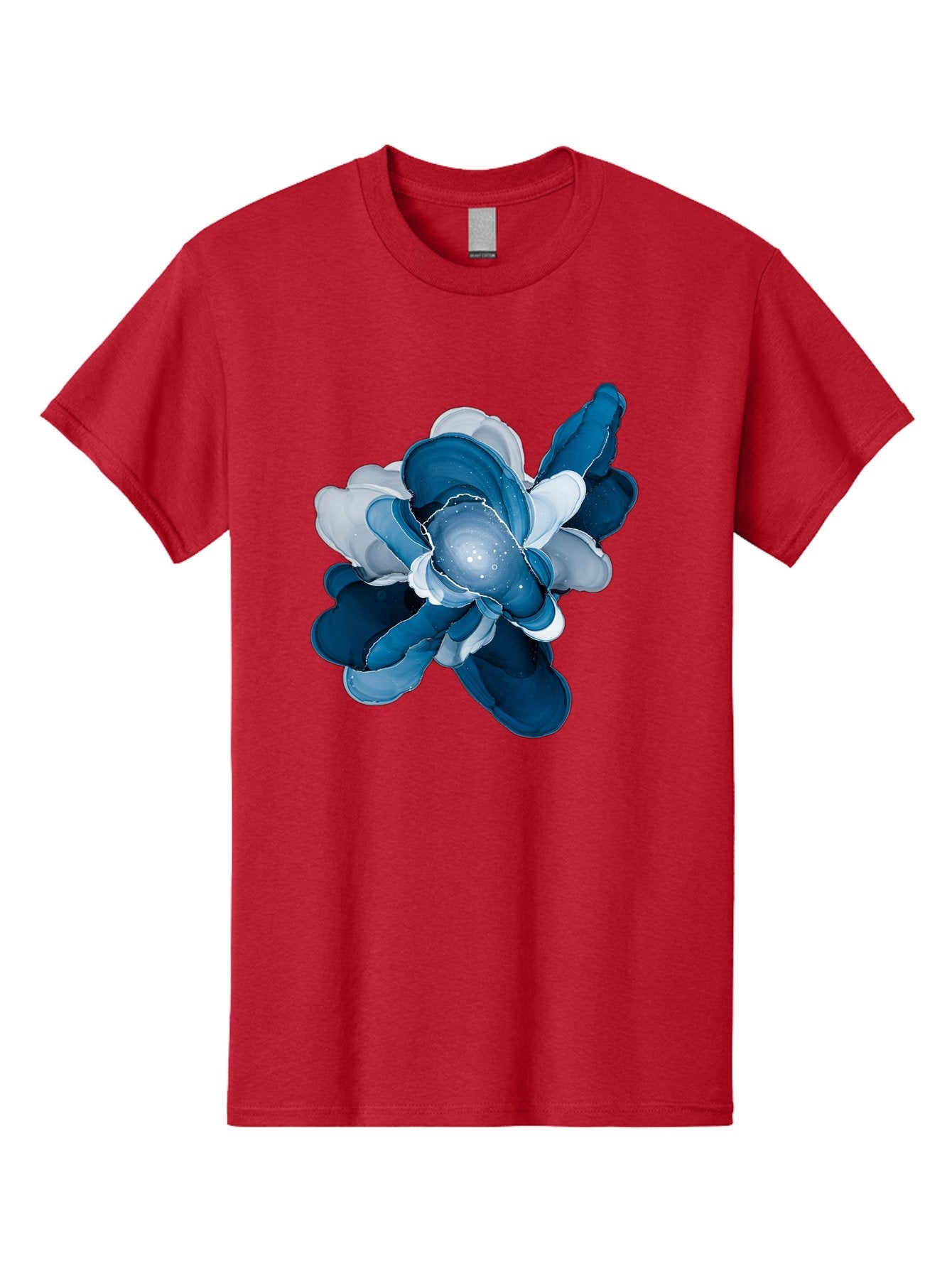 Blue-Digital-Flower Men'S Graphic Tee, 100% Cotton, Comfortable Casual Summer Wear, Machine Washable, Vintage Camera, Old Camera, Antique Camera, Black Camera, Classic Photography, Photography Equipment, Nostalgic Device, Film Camera, Bag191 3