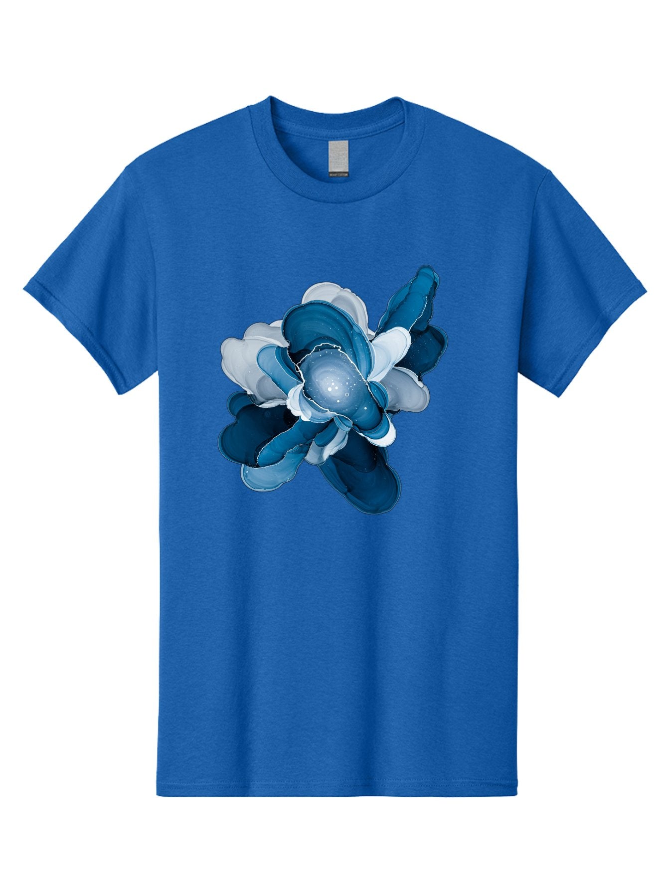 Blue-Digital-Flower Men'S Graphic Tee, 100% Cotton, Comfortable Casual Summer Wear, Machine Washable, Vintage Camera, Old Camera, Antique Camera, Black Camera, Classic Photography, Photography Equipment, Nostalgic Device, Film Camera, Bag191 4