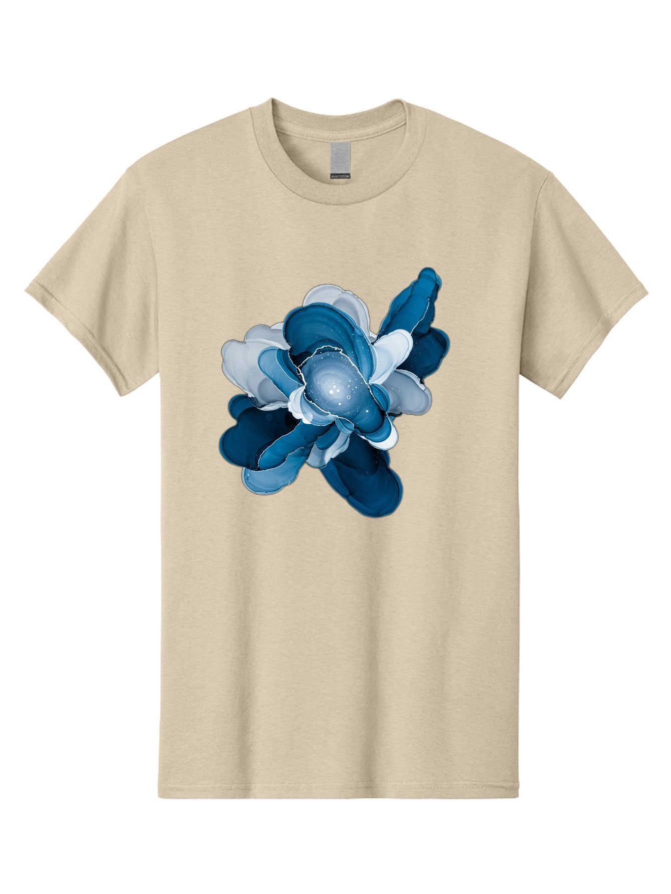 Blue-Digital-Flower Men'S Graphic Tee, 100% Cotton, Comfortable Casual Summer Wear, Machine Washable, Vintage Camera, Old Camera, Antique Camera, Black Camera, Classic Photography, Photography Equipment, Nostalgic Device, Film Camera, Bag191