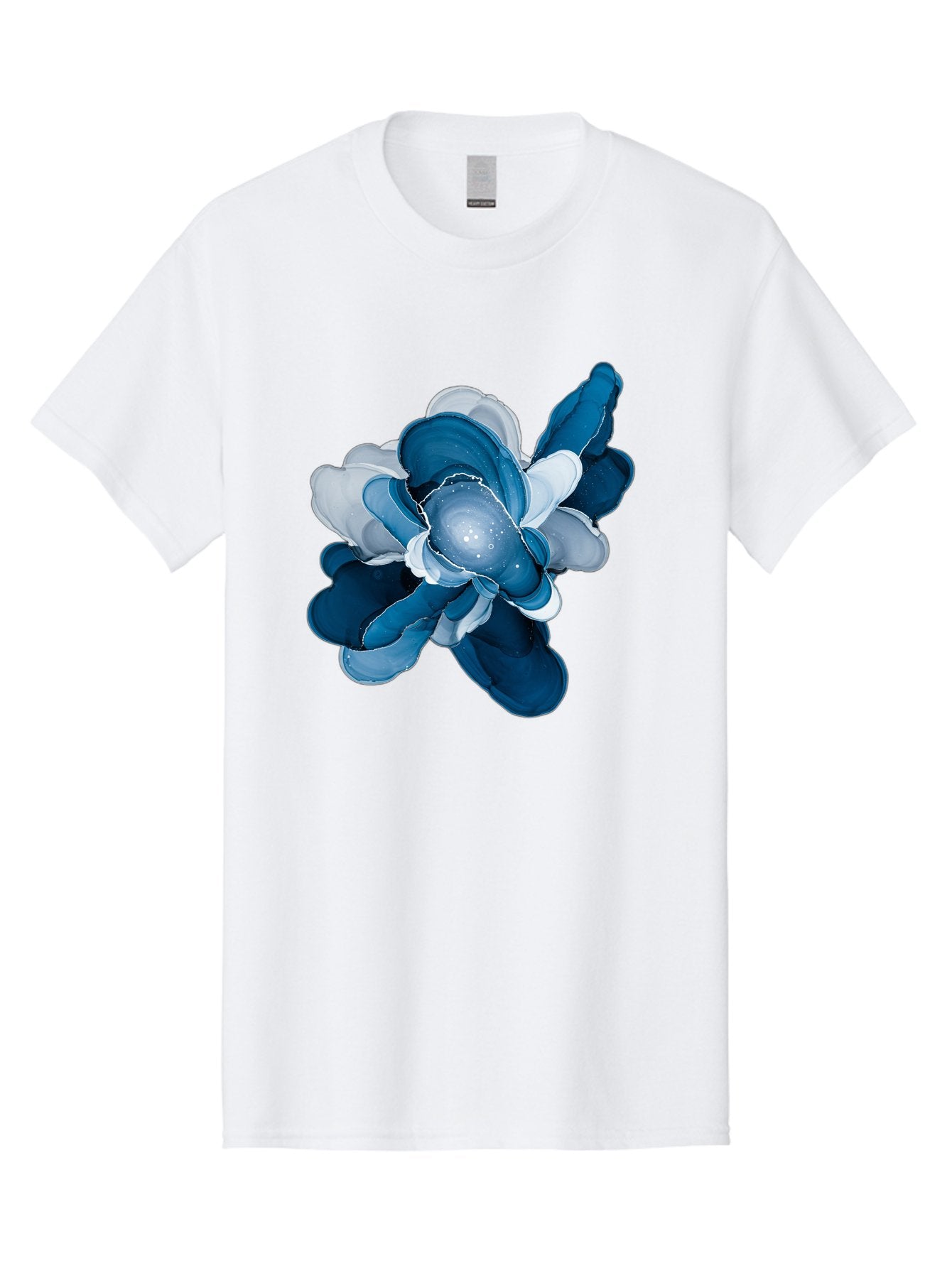 Blue-Digital-Flower Men'S Graphic Tee, 100% Cotton, Comfortable Casual Summer Wear, Machine Washable, Vintage Camera, Old Camera, Antique Camera, Black Camera, Classic Photography, Photography Equipment, Nostalgic Device, Film Camera, Bag191 6