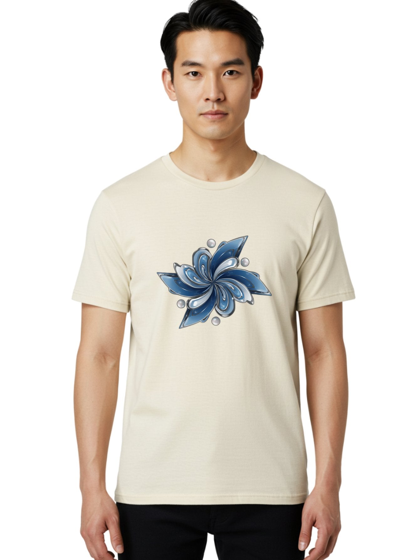 Blue-Flower Men'S Graphic Tee, 100% Cotton, Comfortable Casual Summer Wear, Machine Washable, Vintage Camera, Old Camera, Antique Camera, Black Camera, Classic Photography, Photography Equipment, Nostalgic Device, Film Camera, Camera Art Bag193 26