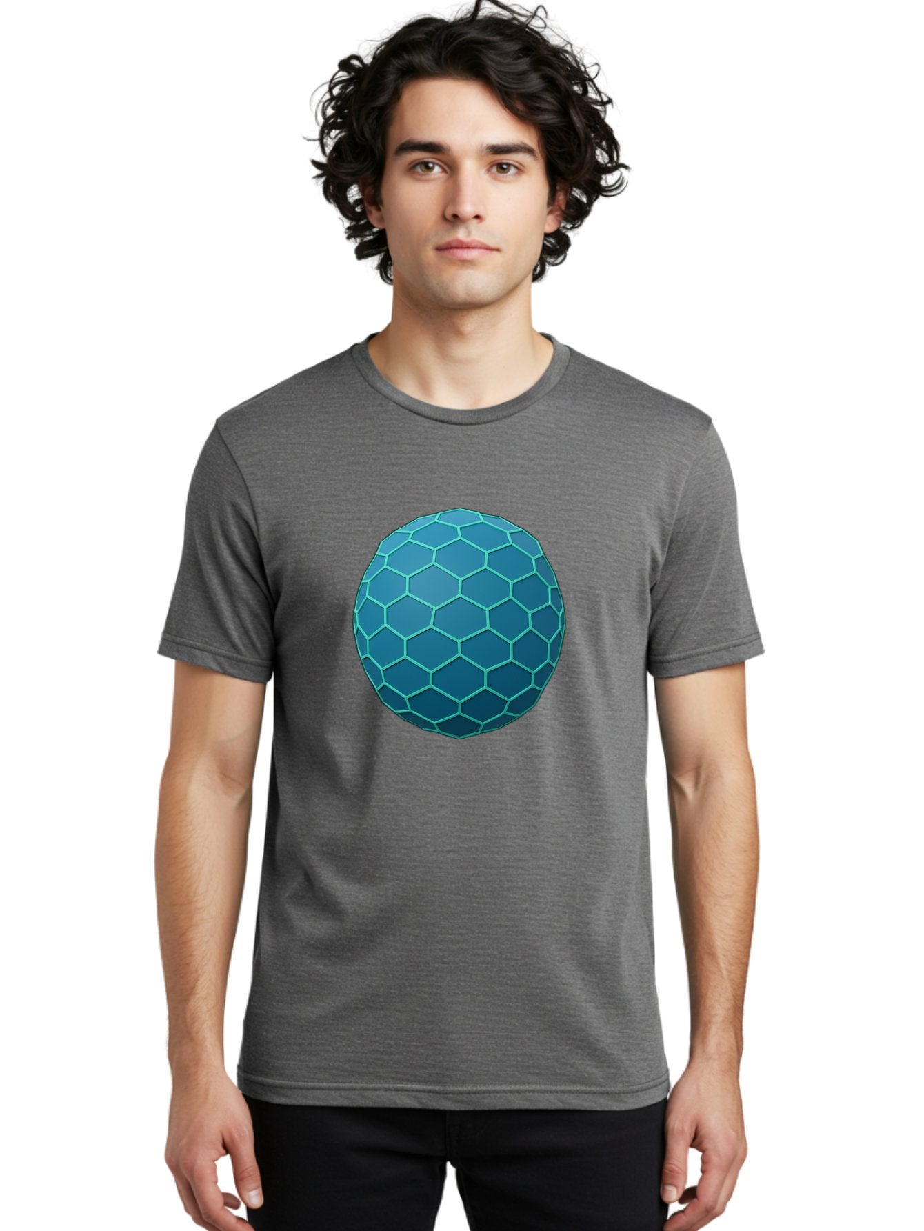 Blue-Hexagonal-Sphere Men'S Graphic Tee, 100% Cotton, Comfortable Casual Summer Wear, Machine Washable, Vintage Camera, Old Camera, Antique Camera, Black Camera, Classic Photography, Photography Equipment, Nostalgic Device, Film Camera, Bag194 18