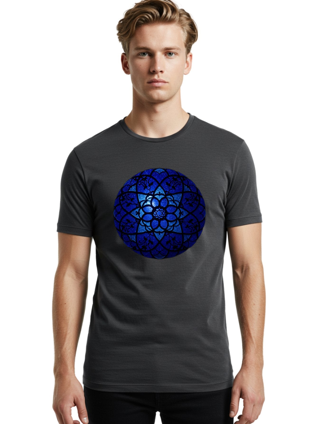 Blue-Lotus-Mandala Men'S Graphic Tee, 100% Cotton, Comfortable Casual Summer Wear, Machine Washable, Vintage Camera, Old Camera, Antique Camera, Black Camera, Classic Photography, Photography Equipment, Nostalgic Device, Film Camera, Bag196 30