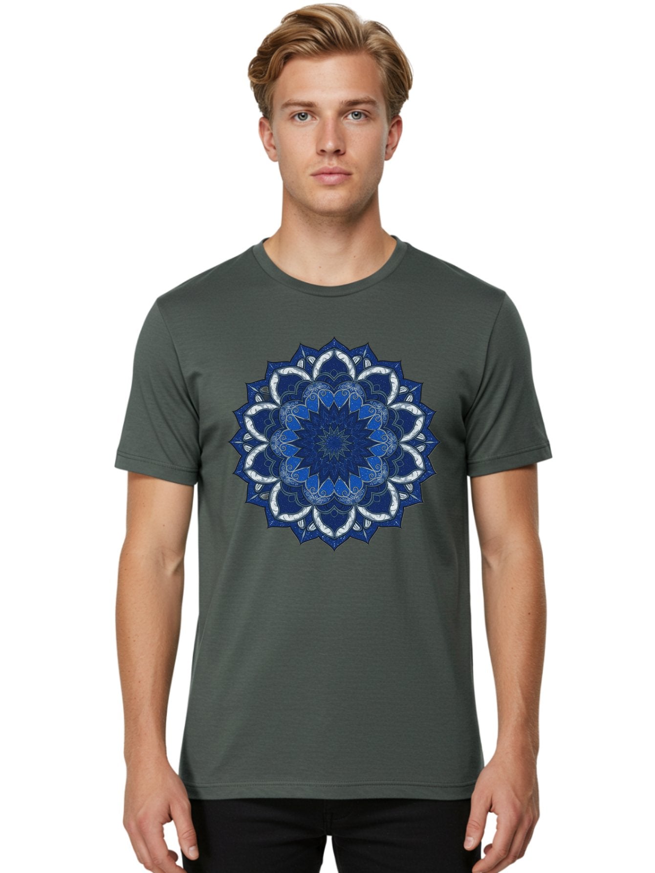 Blue-Mandala Men'S Graphic Tee, 100% Cotton, Comfortable Casual Summer Wear, Machine Washable, Vintage Camera, Old Camera, Antique Camera, Black Camera, Classic Photography, Photography Equipment, Nostalgic Device, Film Camera, Camera Art Bag197 25