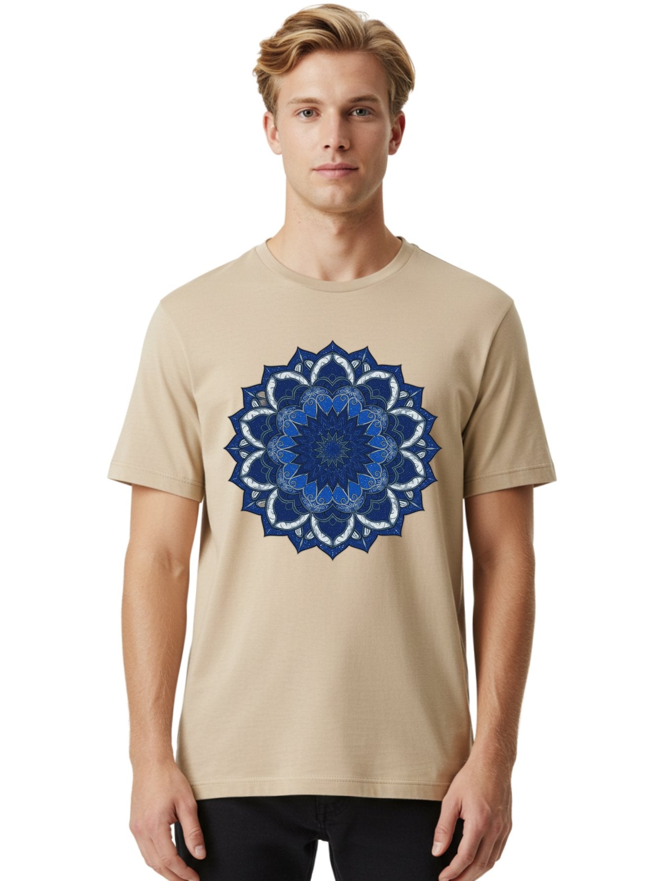 Blue-Mandala Men'S Graphic Tee, 100% Cotton, Comfortable Casual Summer Wear, Machine Washable, Vintage Camera, Old Camera, Antique Camera, Black Camera, Classic Photography, Photography Equipment, Nostalgic Device, Film Camera, Camera Art Bag197 26