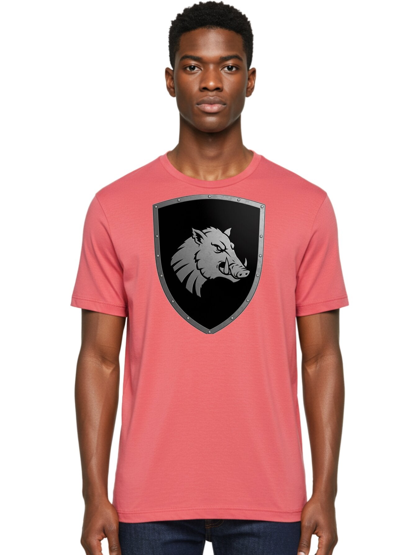 Boar-Head-Shield Men'S Graphic Tee, 100% Cotton, Comfortable Casual Summer Wear, Machine Washable, Vintage Camera, Old Camera, Antique Camera, Black Camera, Classic Photography, Photography Equipment, Nostalgic Device, Film Camera, Camera Art Bag210 24