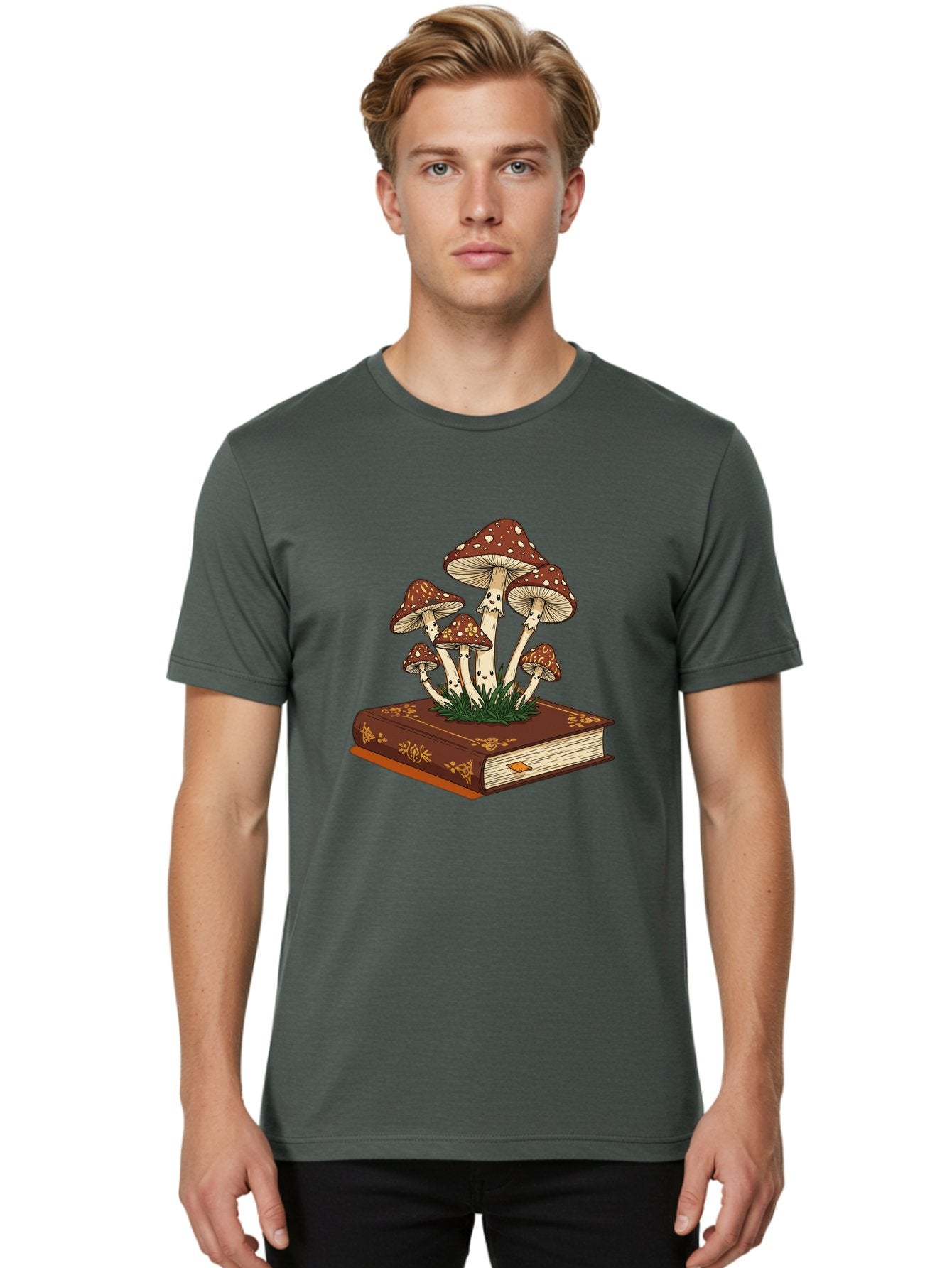 Book-With-Mushrooms Men'S Graphic Tee, 100% Cotton, Comfortable Casual Summer Wear, Machine Washable, Vintage Camera, Old Camera, Antique Camera, Black Camera, Classic Photography, Photography Equipment, Nostalgic Device, Film Camera, Bag212 28