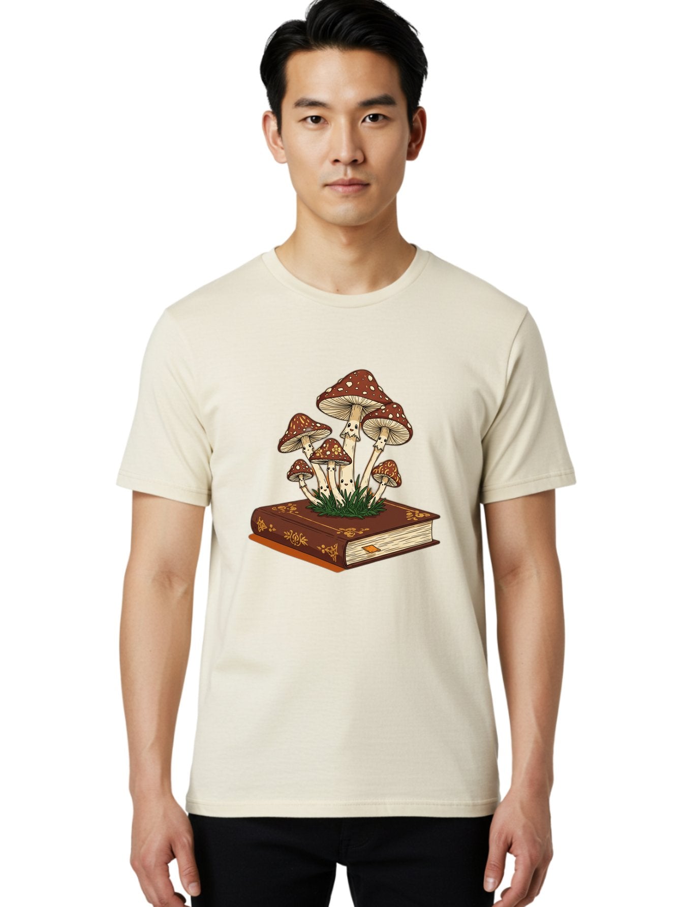Book-With-Mushrooms Men'S Graphic Tee, 100% Cotton, Comfortable Casual Summer Wear, Machine Washable, Vintage Camera, Old Camera, Antique Camera, Black Camera, Classic Photography, Photography Equipment, Nostalgic Device, Film Camera, Bag212 26