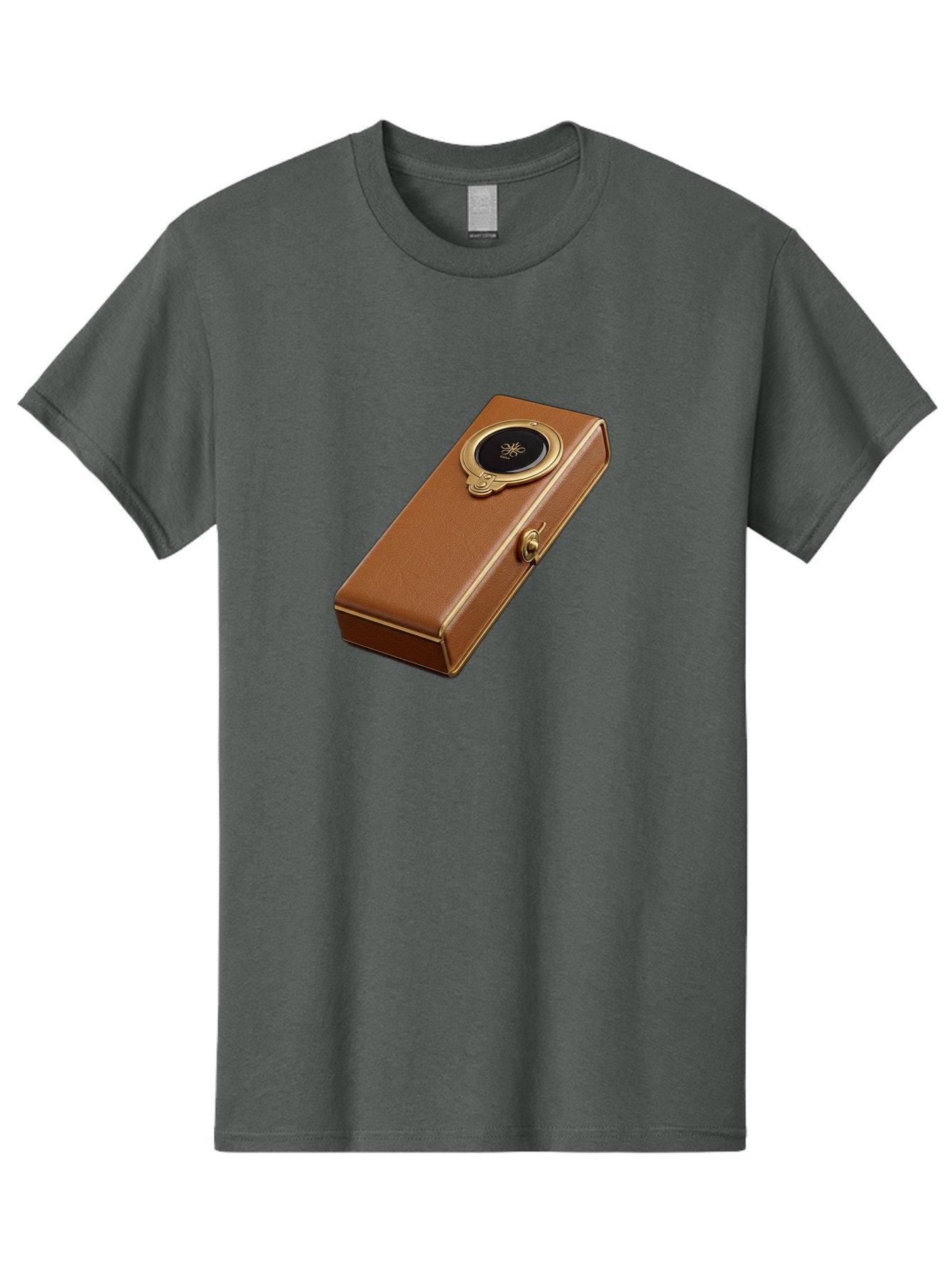 Brown-Leather-Box Men'S Graphic Tee, 100% Cotton, Comfortable Casual Summer Wear, Machine Washable, Vintage Camera, Old Camera, Antique Camera, Black Camera, Classic Photography, Photography Equipment, Nostalgic Device, Film Camera, Camera Art Bag217 12