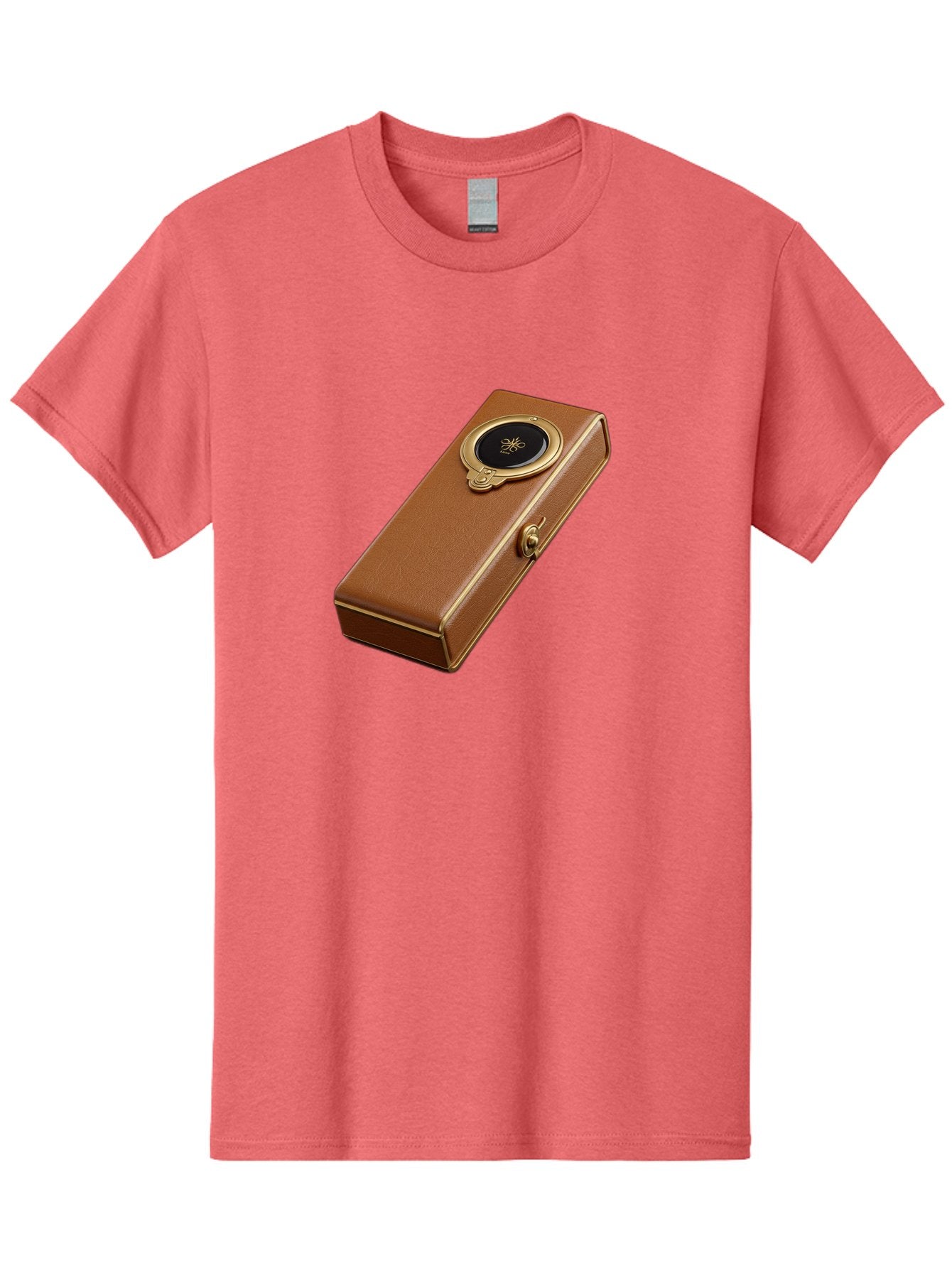 Brown-Leather-Box Men'S Graphic Tee, 100% Cotton, Comfortable Casual Summer Wear, Machine Washable, Vintage Camera, Old Camera, Antique Camera, Black Camera, Classic Photography, Photography Equipment, Nostalgic Device, Film Camera, Camera Art Bag217 15