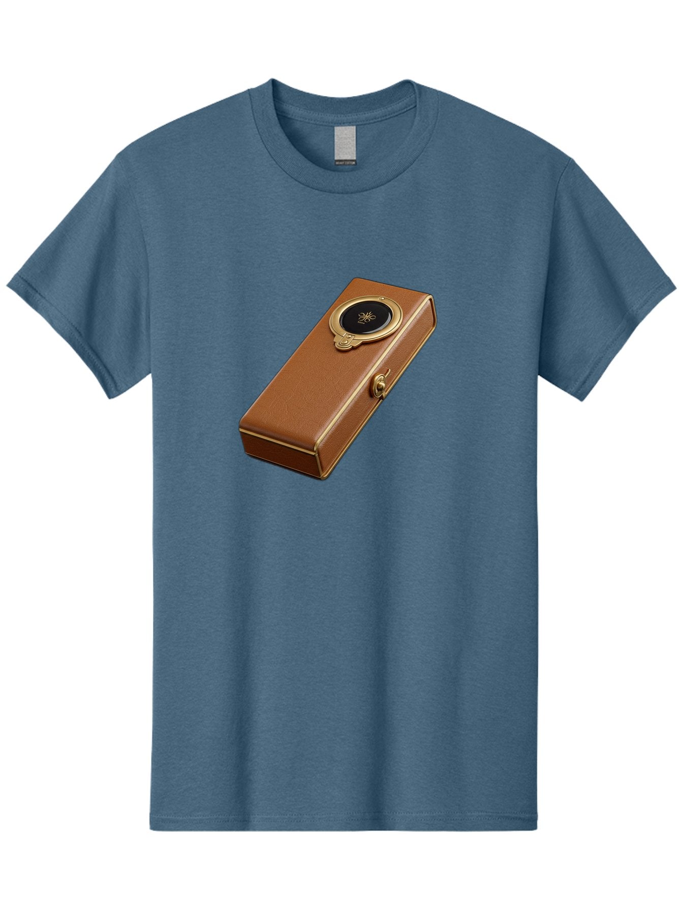 Brown-Leather-Box Men'S Graphic Tee, 100% Cotton, Comfortable Casual Summer Wear, Machine Washable, Vintage Camera, Old Camera, Antique Camera, Black Camera, Classic Photography, Photography Equipment, Nostalgic Device, Film Camera, Camera Art Bag217 5