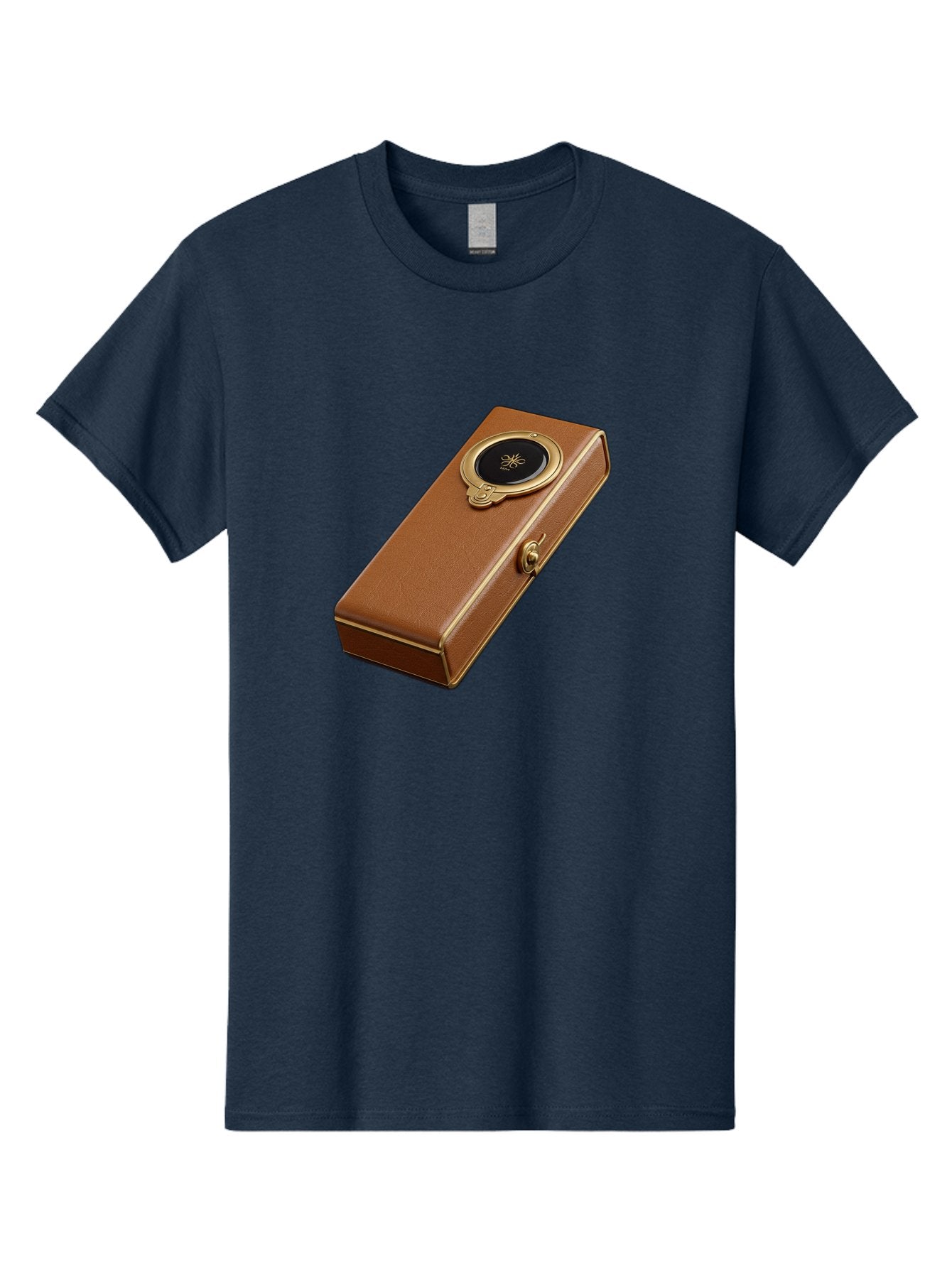 Brown-Leather-Box Men'S Graphic Tee, 100% Cotton, Comfortable Casual Summer Wear, Machine Washable, Vintage Camera, Old Camera, Antique Camera, Black Camera, Classic Photography, Photography Equipment, Nostalgic Device, Film Camera, Camera Art Bag217