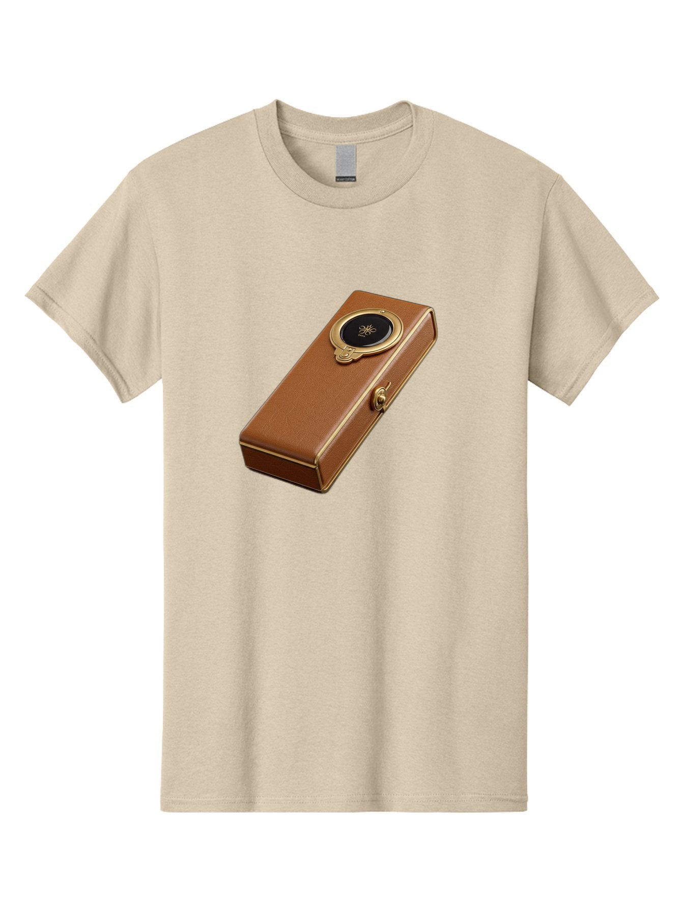 Brown-Leather-Box Men'S Graphic Tee, 100% Cotton, Comfortable Casual Summer Wear, Machine Washable, Vintage Camera, Old Camera, Antique Camera, Black Camera, Classic Photography, Photography Equipment, Nostalgic Device, Film Camera, Camera Art Bag217 3