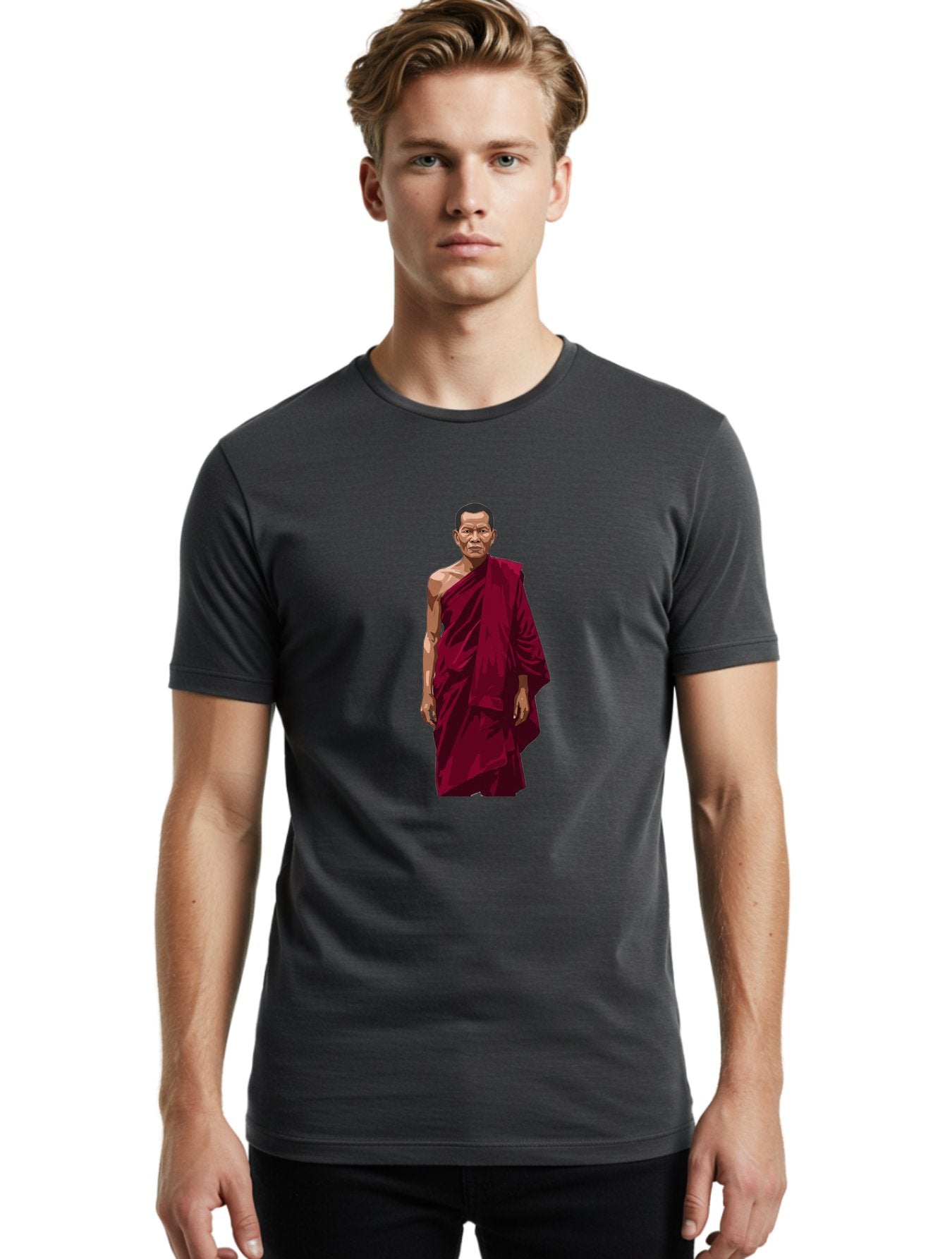 Buddhist-Monk-1 Men'S Graphic Tee, 100% Cotton, Comfortable Casual Summer Wear, Machine Washable, Vintage Camera, Old Camera, Antique Camera, Black Camera, Classic Photography, Photography Equipment, Nostalgic Device, Film Camera, Camera Art Bag224 30