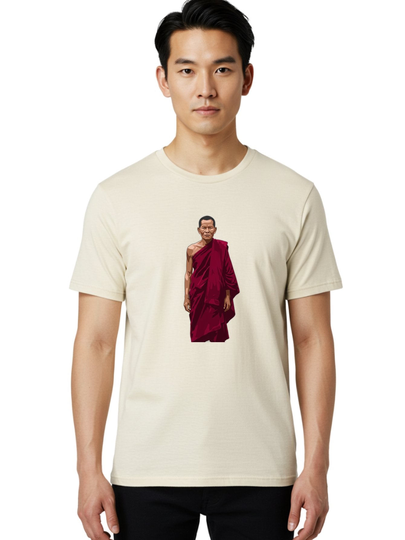 Buddhist-Monk-1 Men'S Graphic Tee, 100% Cotton, Comfortable Casual Summer Wear, Machine Washable, Vintage Camera, Old Camera, Antique Camera, Black Camera, Classic Photography, Photography Equipment, Nostalgic Device, Film Camera, Camera Art Bag224 20