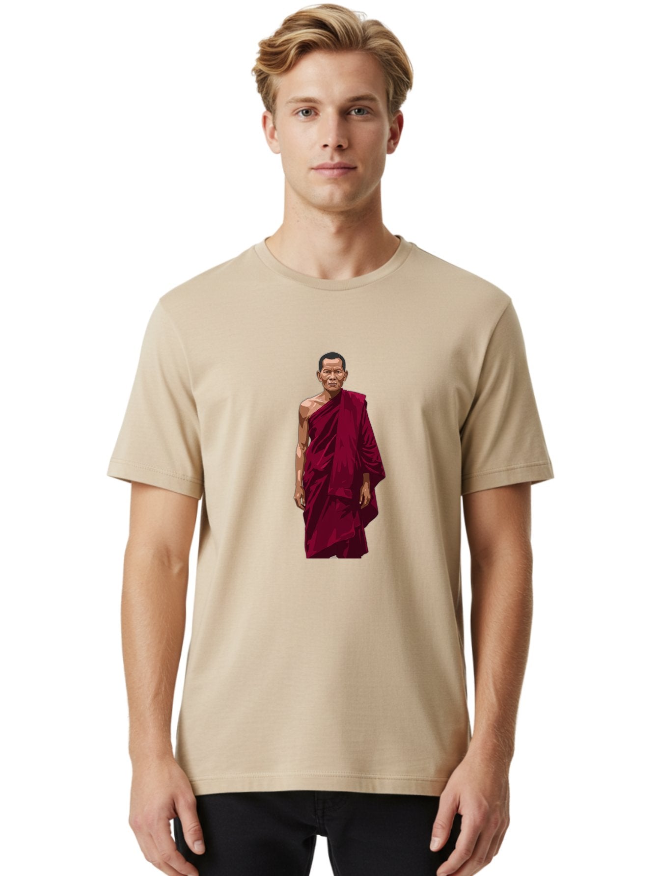 Buddhist-Monk-1 Men'S Graphic Tee, 100% Cotton, Comfortable Casual Summer Wear, Machine Washable, Vintage Camera, Old Camera, Antique Camera, Black Camera, Classic Photography, Photography Equipment, Nostalgic Device, Film Camera, Camera Art Bag224 26