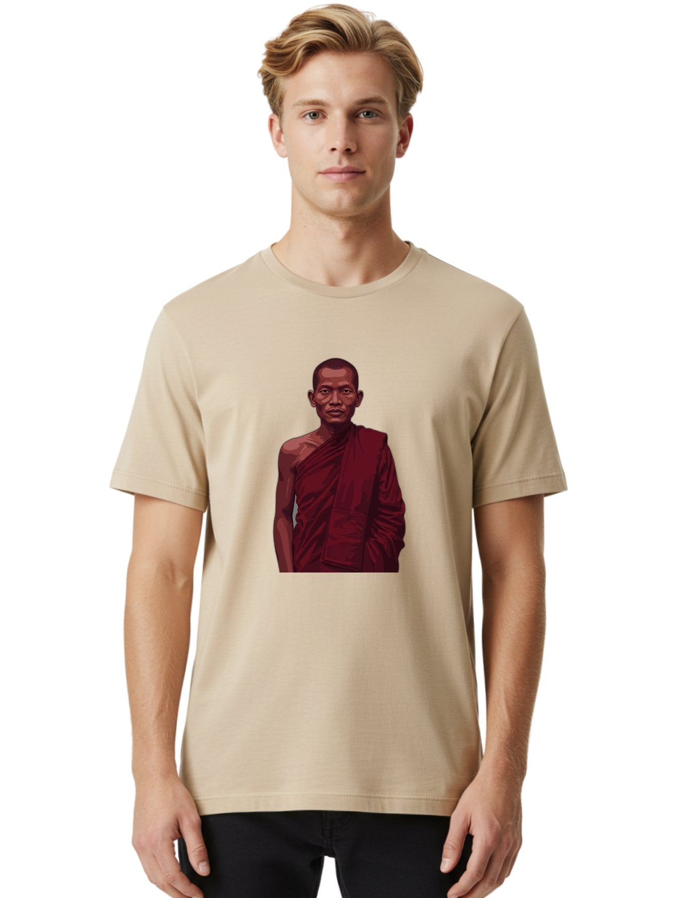 Buddhist-Monk-2 Men'S Graphic Tee, 100% Cotton, Comfortable Casual Summer Wear, Machine Washable, Vintage Camera, Old Camera, Antique Camera, Black Camera, Classic Photography, Photography Equipment, Nostalgic Device, Film Camera, Camera Art Bag225 17