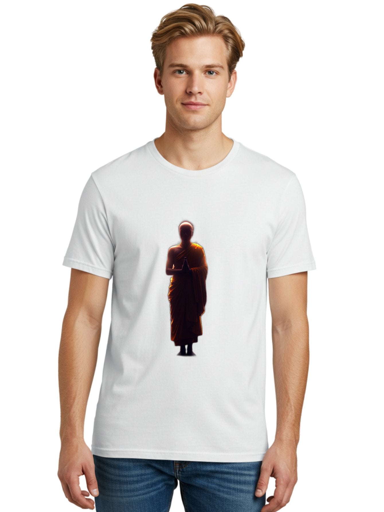 Buddhist-Monk-Silhouette Men'S Graphic Tee, 100% Cotton, Comfortable Casual Summer Wear, Machine Washable, Vintage Camera, Old Camera, Antique Camera, Black Camera, Classic Photography, Photography Equipment, Nostalgic Device, Film Camera, Bag230 24