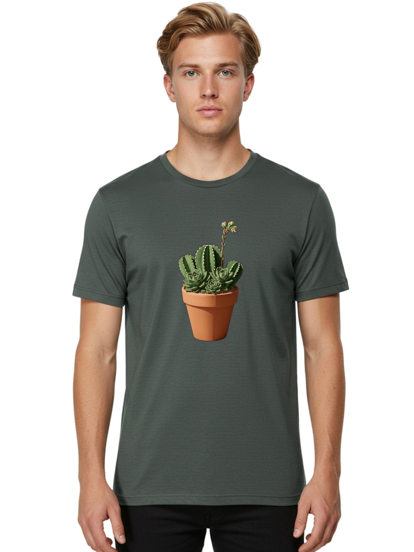 Cactus-In-Terracotta-Pot Men'S Graphic Tee, 100% Cotton, Comfortable Casual Summer Wear, Machine Washable, Vintage Camera, Old Camera, Antique Camera, Black Camera, Classic Photography, Photography Equipment, Nostalgic Device, Film Camera, Bag237 17