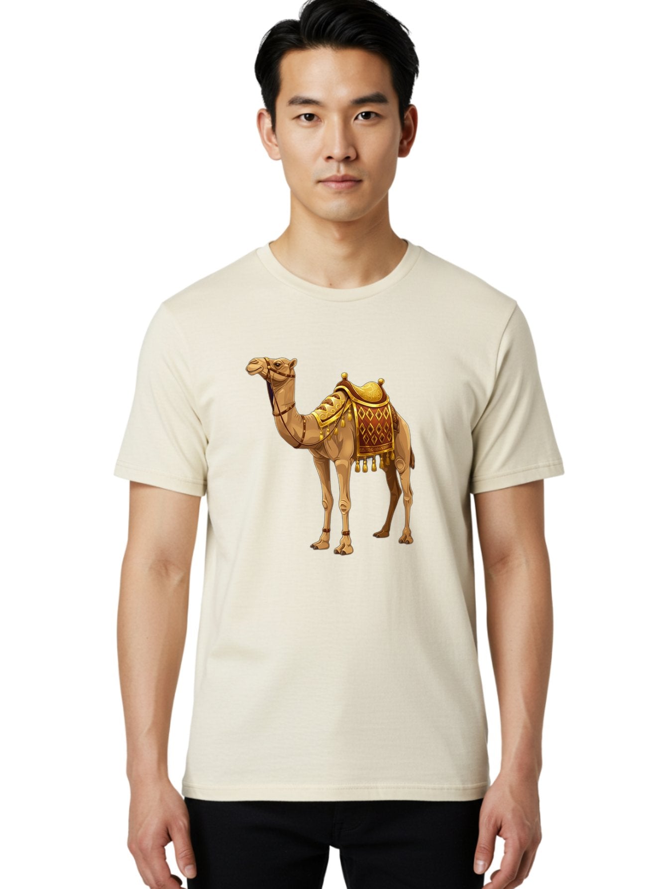 Camel-1 Men'S Graphic Tee, 100% Cotton, Comfortable Casual Summer Wear, Machine Washable, Vintage Camera, Old Camera, Antique Camera, Black Camera, Classic Photography, Photography Equipment, Nostalgic Device, Film Camera, Camera Art Bag239 25