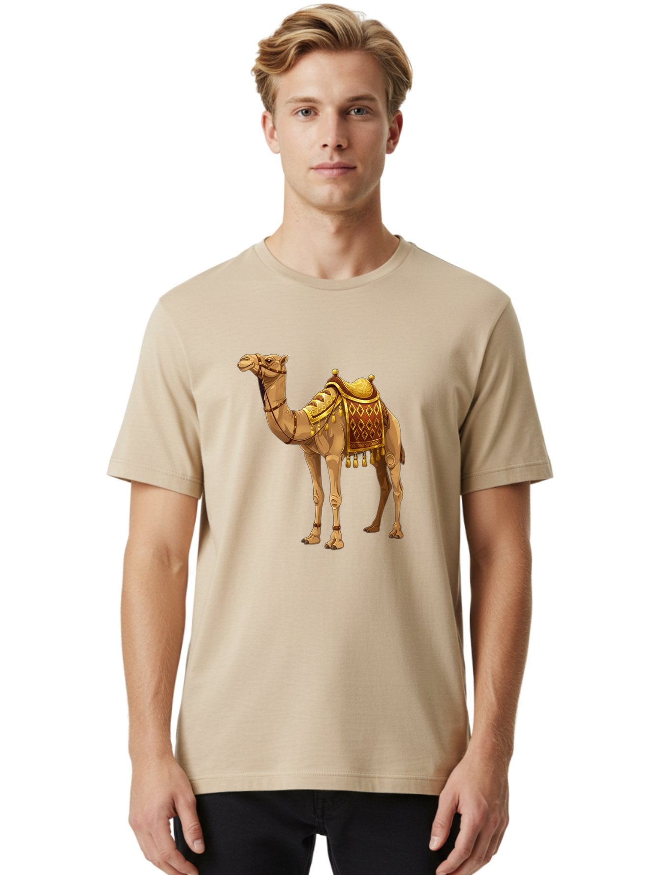 Camel-1 Men'S Graphic Tee, 100% Cotton, Comfortable Casual Summer Wear, Machine Washable, Vintage Camera, Old Camera, Antique Camera, Black Camera, Classic Photography, Photography Equipment, Nostalgic Device, Film Camera, Camera Art Bag239 16