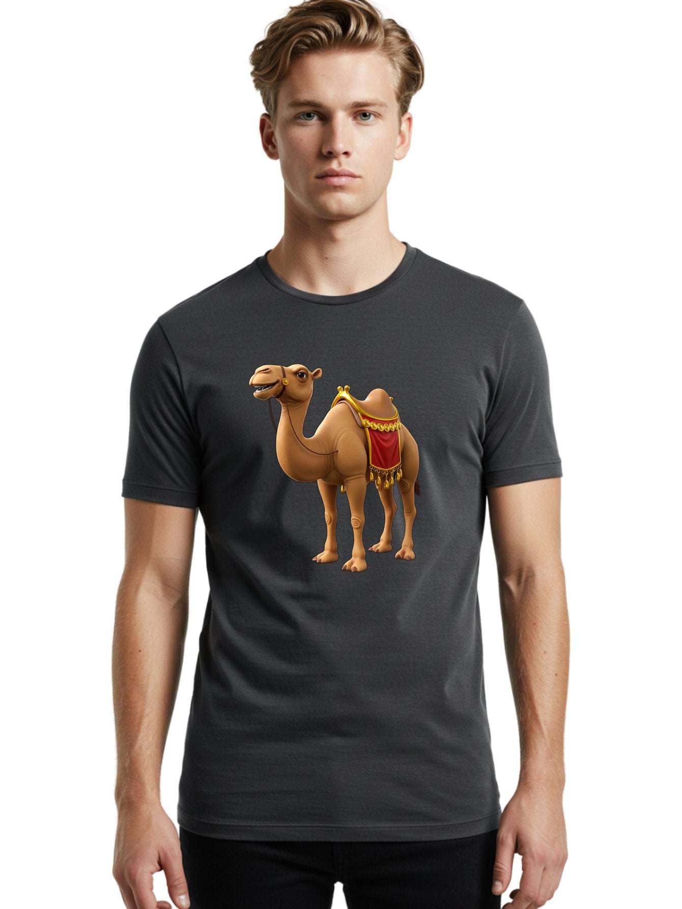 Camel-With-Red-Saddle Men'S Graphic Tee, 100% Cotton, Comfortable Casual Summer Wear, Machine Washable, Vintage Camera, Old Camera, Antique Camera, Black Camera, Classic Photography, Photography Equipment, Nostalgic Device, Film Camera, Bag242 25