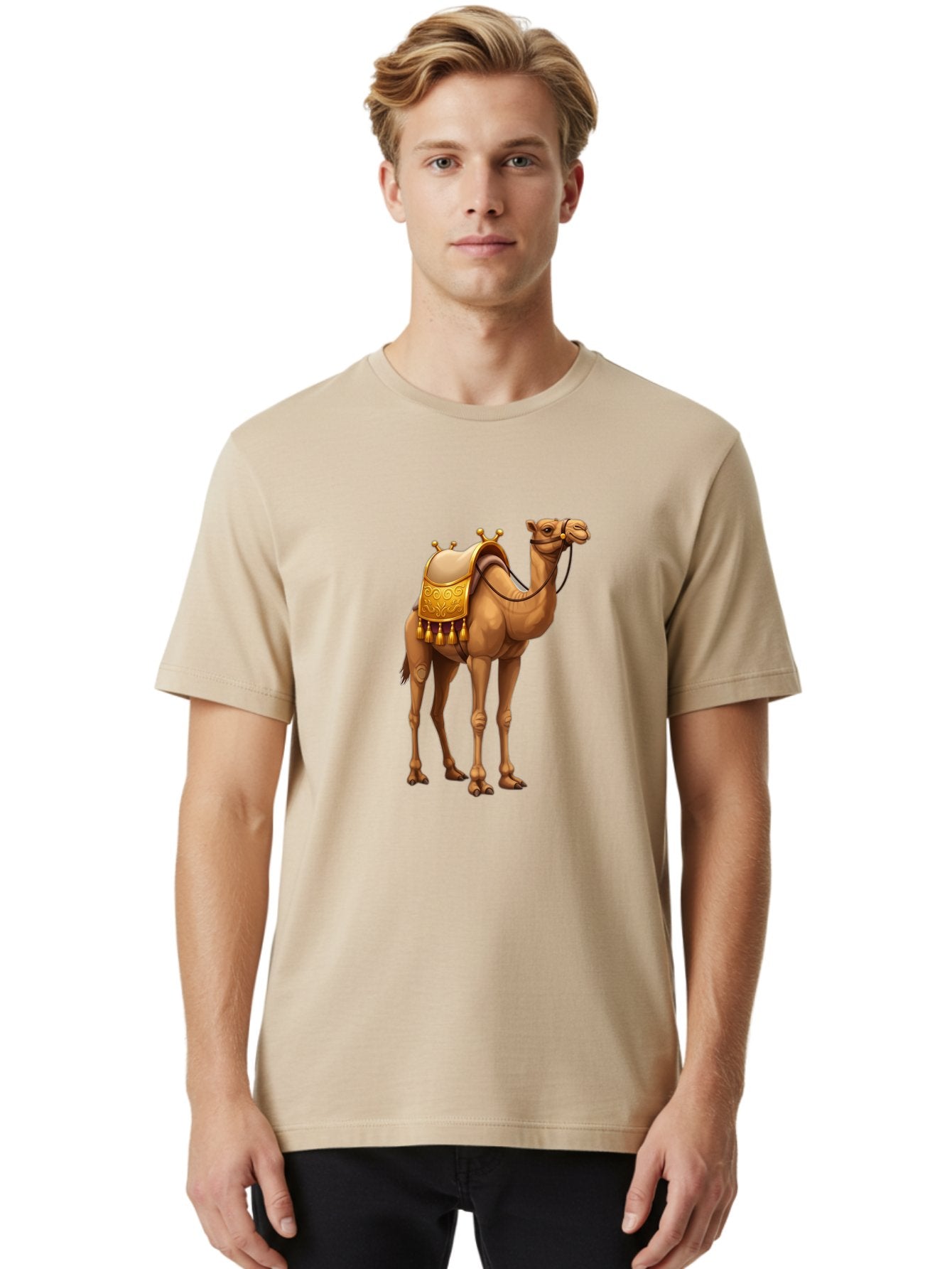 Camel Men'S Graphic Tee, 100% Cotton, Comfortable Casual Summer Wear, Machine Washable, Vintage Camera, Old Camera, Antique Camera, Black Camera, Classic Photography, Photography Equipment, Nostalgic Device, Film Camera, Camera Art Bag243 29