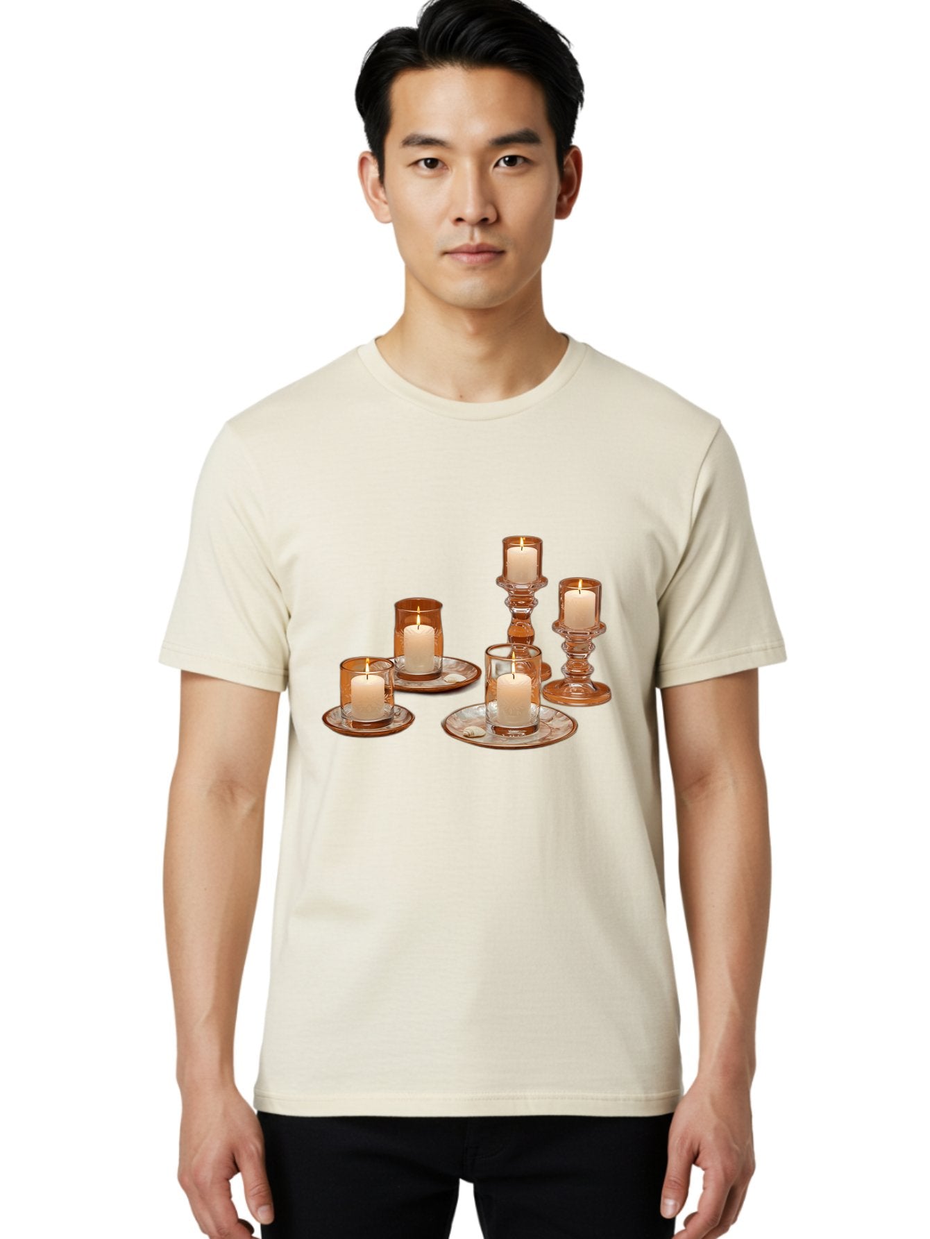 Candle-Holders-1 Men'S Graphic Tee, 100% Cotton, Comfortable Casual Summer Wear, Machine Washable, Vintage Camera, Old Camera, Antique Camera, Black Camera, Classic Photography, Photography Equipment, Nostalgic Device, Film Camera, Camera Art Bag251 26