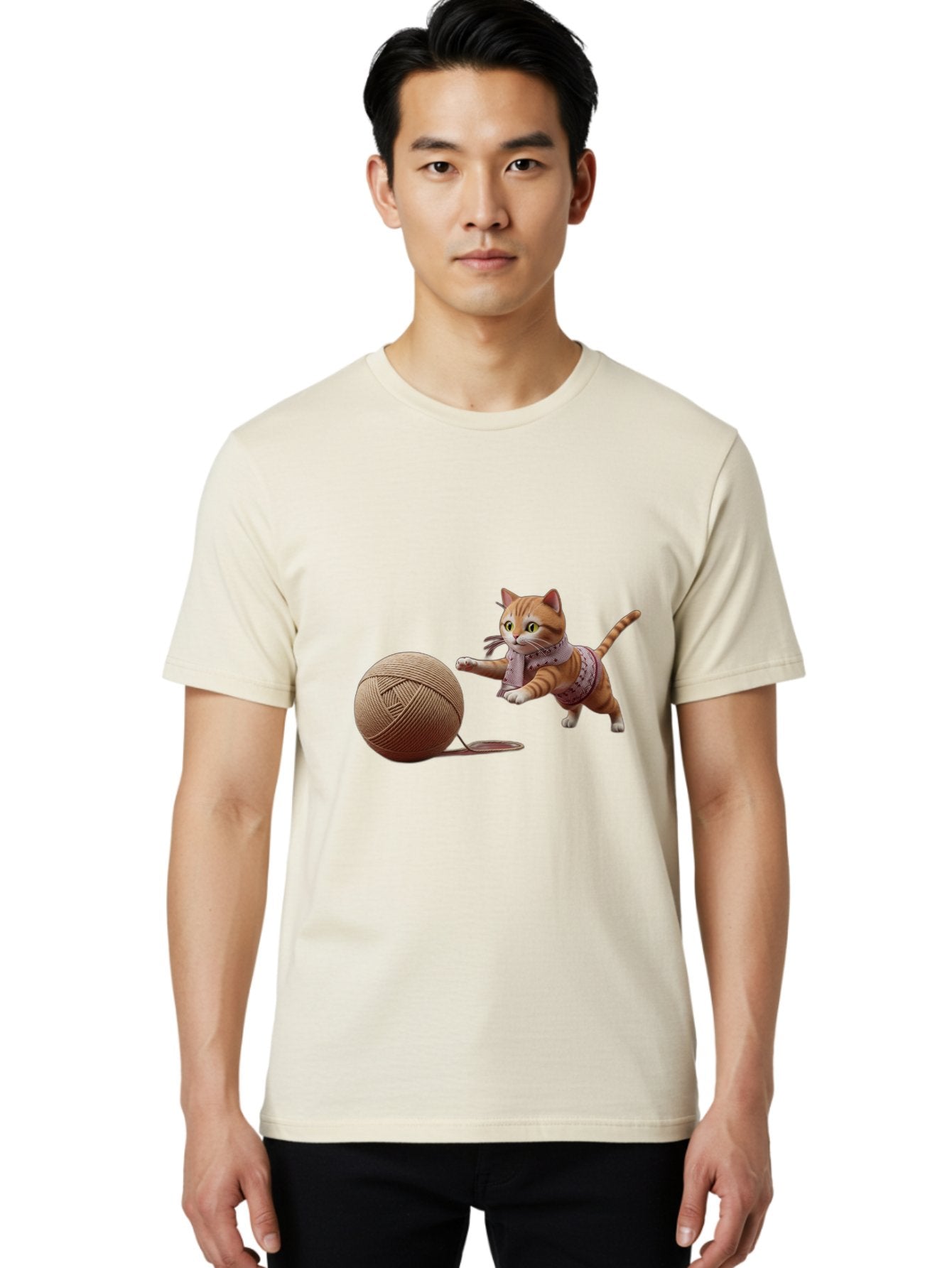 Cat-Playing-With-Yarn-Ball Men'S Graphic Tee, 100% Cotton, Comfortable Casual Summer Wear, Machine Washable, Vintage Camera, Old Camera, Antique Camera, Black Camera, Classic Photography, Photography Equipment, Nostalgic Device, Film Camera, Bag264 20
