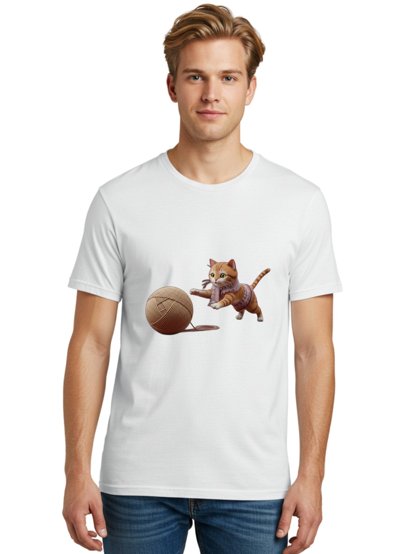 Cat-Playing-With-Yarn-Ball Men'S Graphic Tee, 100% Cotton, Comfortable Casual Summer Wear, Machine Washable, Vintage Camera, Old Camera, Antique Camera, Black Camera, Classic Photography, Photography Equipment, Nostalgic Device, Film Camera, Bag264 25