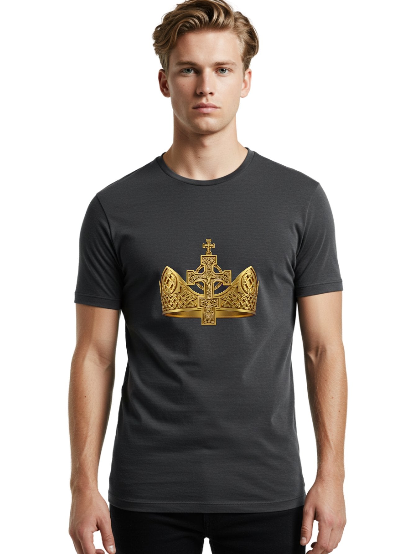 Celtic-Cross-Crown Men'S Graphic Tee, 100% Cotton, Comfortable Casual Summer Wear, Machine Washable, Vintage Camera, Old Camera, Antique Camera, Black Camera, Classic Photography, Photography Equipment, Nostalgic Device, Film Camera, Bag268 28