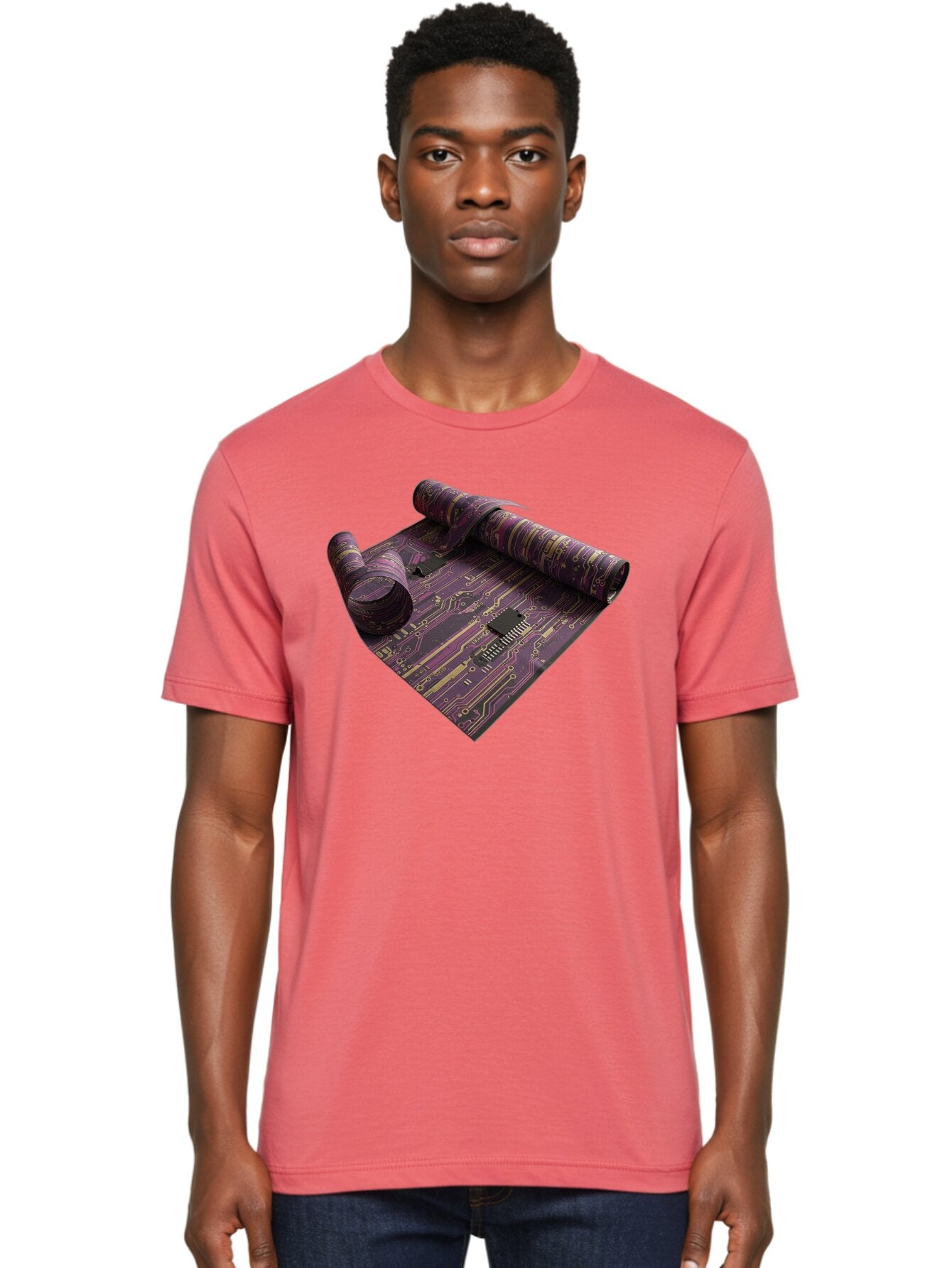 Circuit-Board-Rug Men'S Graphic Tee, 100% Cotton, Comfortable Casual Summer Wear, Machine Washable, Vintage Camera, Old Camera, Antique Camera, Black Camera, Classic Photography, Photography Equipment, Nostalgic Device, Film Camera, Camera Art Bag293 28