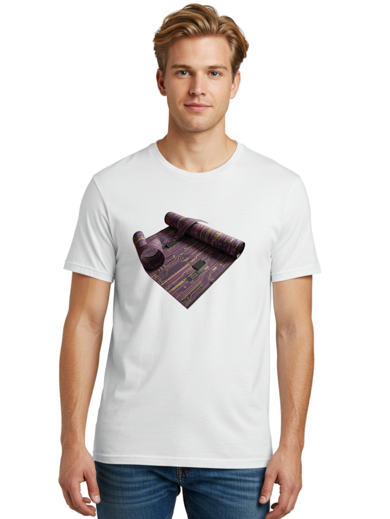 Circuit-Board-Rug Men'S Graphic Tee, 100% Cotton, Comfortable Casual Summer Wear, Machine Washable, Vintage Camera, Old Camera, Antique Camera, Black Camera, Classic Photography, Photography Equipment, Nostalgic Device, Film Camera, Camera Art Bag293 19