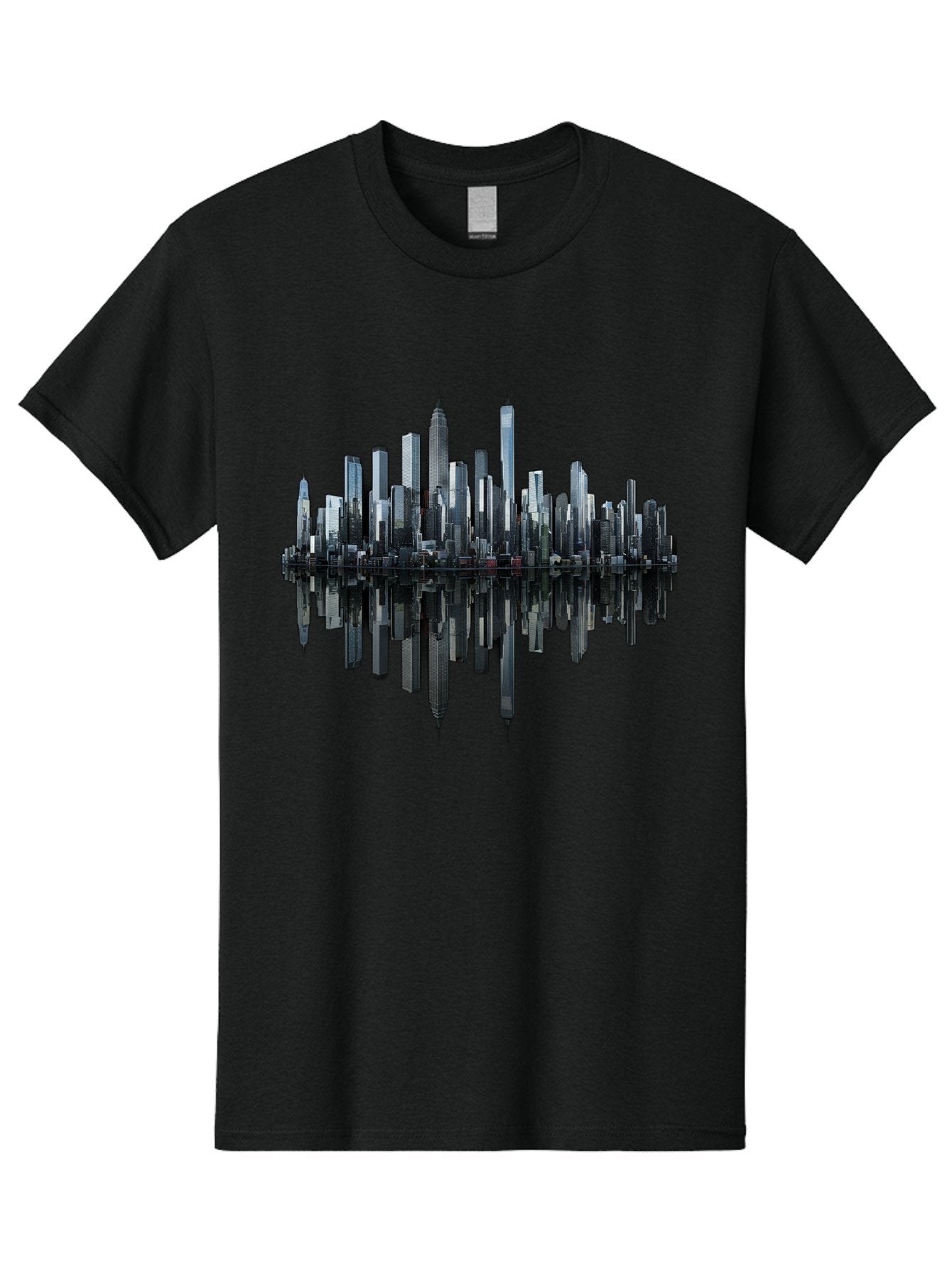 City-Skyline-Sound-Wave Men'S Graphic Tee, 100% Cotton, Comfortable Casual Summer Wear, Machine Washable, Vintage Camera, Old Camera, Antique Camera, Black Camera, Classic Photography, Photography Equipment, Nostalgic Device, Film Camera, Bag297 6
