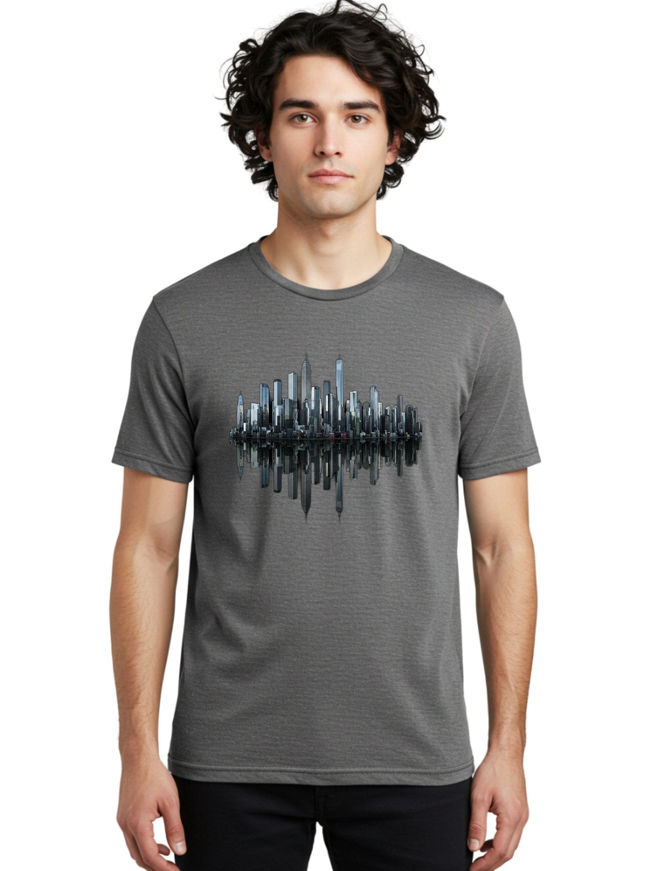 City-Skyline-Sound-Wave Men'S Graphic Tee, 100% Cotton, Comfortable Casual Summer Wear, Machine Washable, Vintage Camera, Old Camera, Antique Camera, Black Camera, Classic Photography, Photography Equipment, Nostalgic Device, Film Camera, Bag297 19