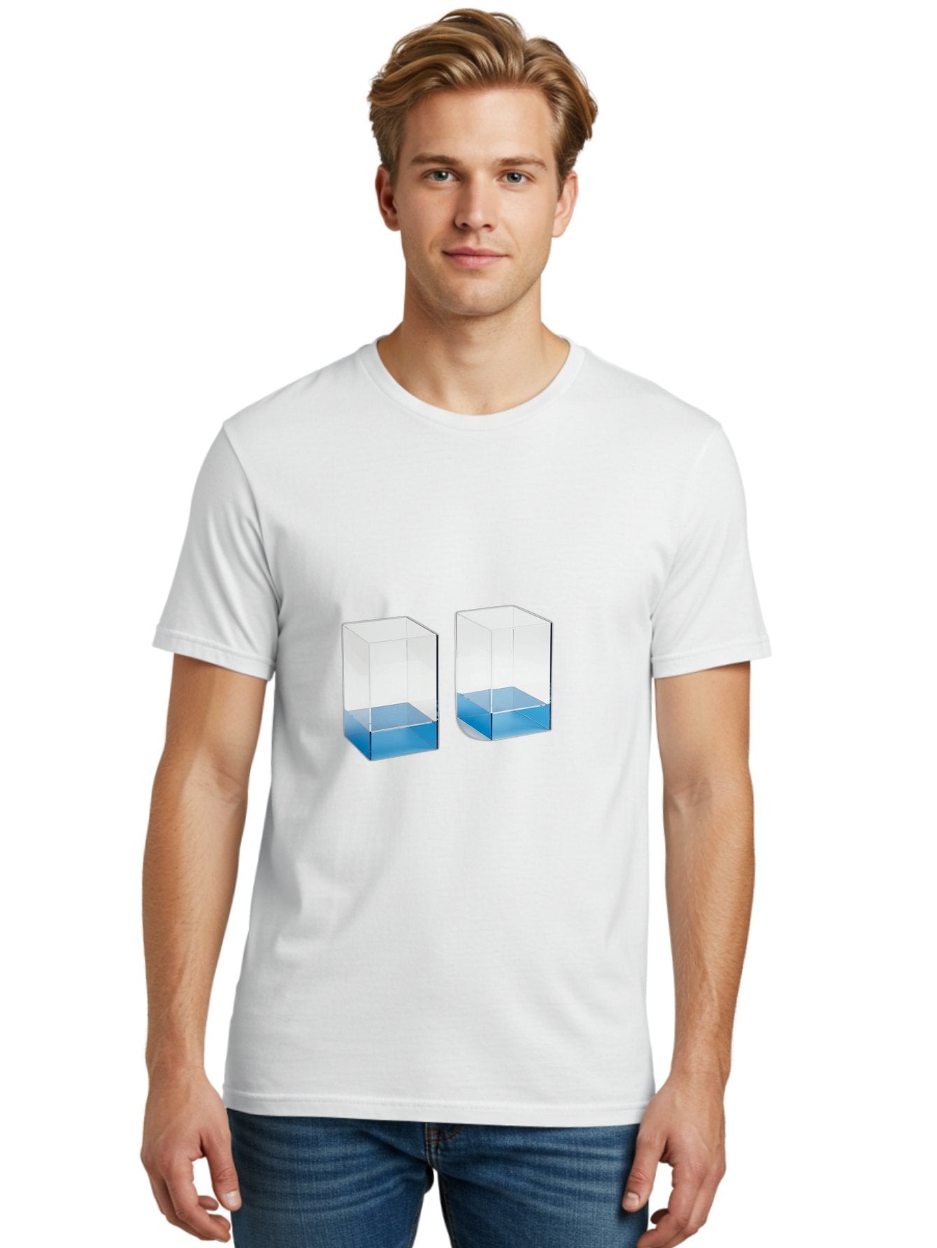 Clear-Boxes-With-Blue-Liquid Men'S Graphic Tee, 100% Cotton, Comfortable Casual Summer Wear, Machine Washable, Vintage Camera, Old Camera, Antique Camera, Black Camera, Classic Photography, Photography Equipment, Nostalgic Device, Film Camera, Bag302 26