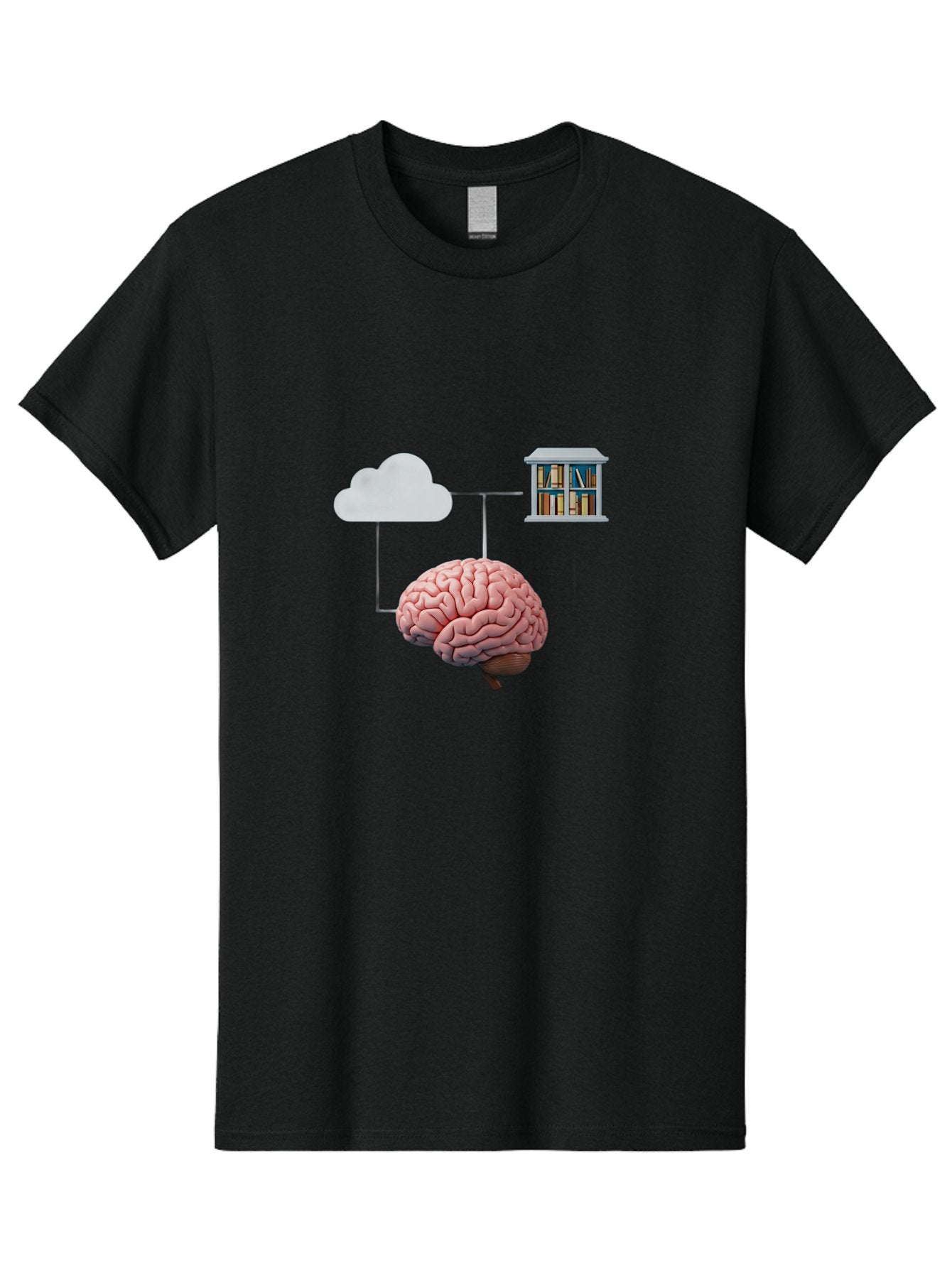 Cloud-Library-Brain Men'S Graphic Tee, 100% Cotton, Comfortable Casual Summer Wear, Machine Washable, Vintage Camera, Old Camera, Antique Camera, Black Camera, Classic Photography, Photography Equipment, Nostalgic Device, Film Camera, Bag308 8