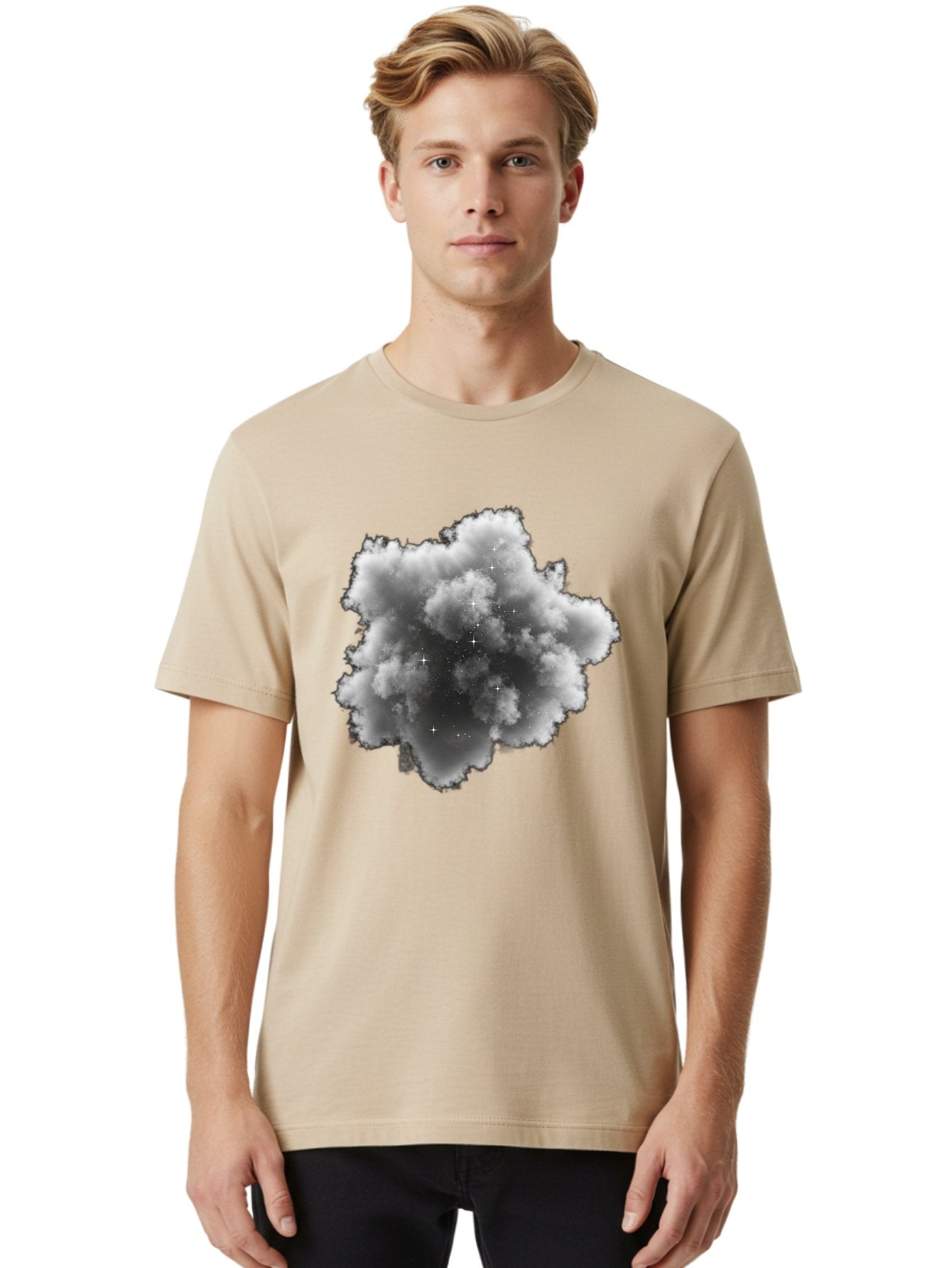 Cloud-With-Stars Men'S Graphic Tee, 100% Cotton, Comfortable Casual Summer Wear, Machine Washable, Vintage Camera, Old Camera, Antique Camera, Black Camera, Classic Photography, Photography Equipment, Nostalgic Device, Film Camera, Camera Art Bag309 30