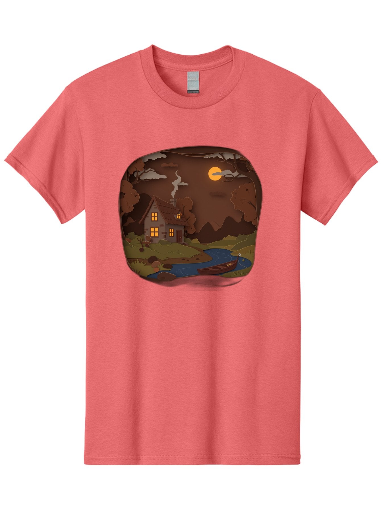 Cottage-By-The-River-1 Men'S Graphic Tee, 100% Cotton, Comfortable Casual Summer Wear, Machine Washable, Vintage Camera, Old Camera, Antique Camera, Black Camera, Classic Photography, Photography Equipment, Nostalgic Device, Film Camera, Bag341