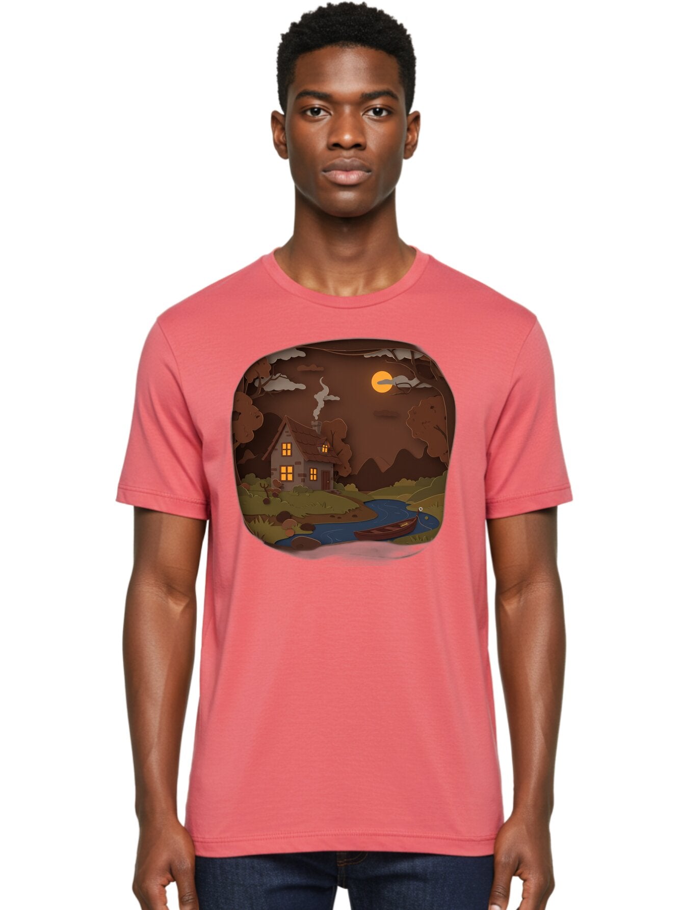 Cottage-By-The-River-1 Men'S Graphic Tee, 100% Cotton, Comfortable Casual Summer Wear, Machine Washable, Vintage Camera, Old Camera, Antique Camera, Black Camera, Classic Photography, Photography Equipment, Nostalgic Device, Film Camera, Bag341 21